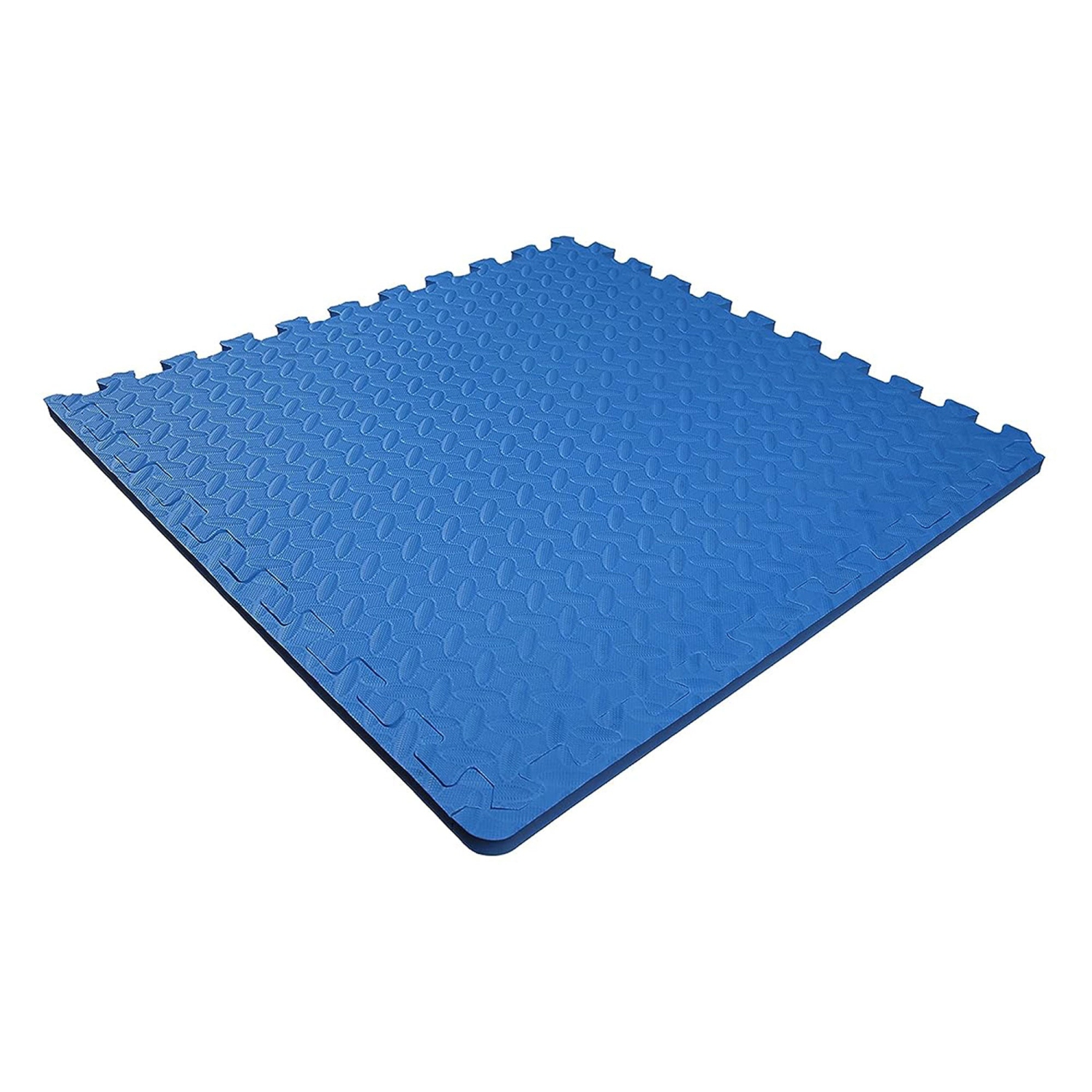 BalanceFrom – Tapis d’exercice en mousse EVA emboîtable de 24 pi2, bleu