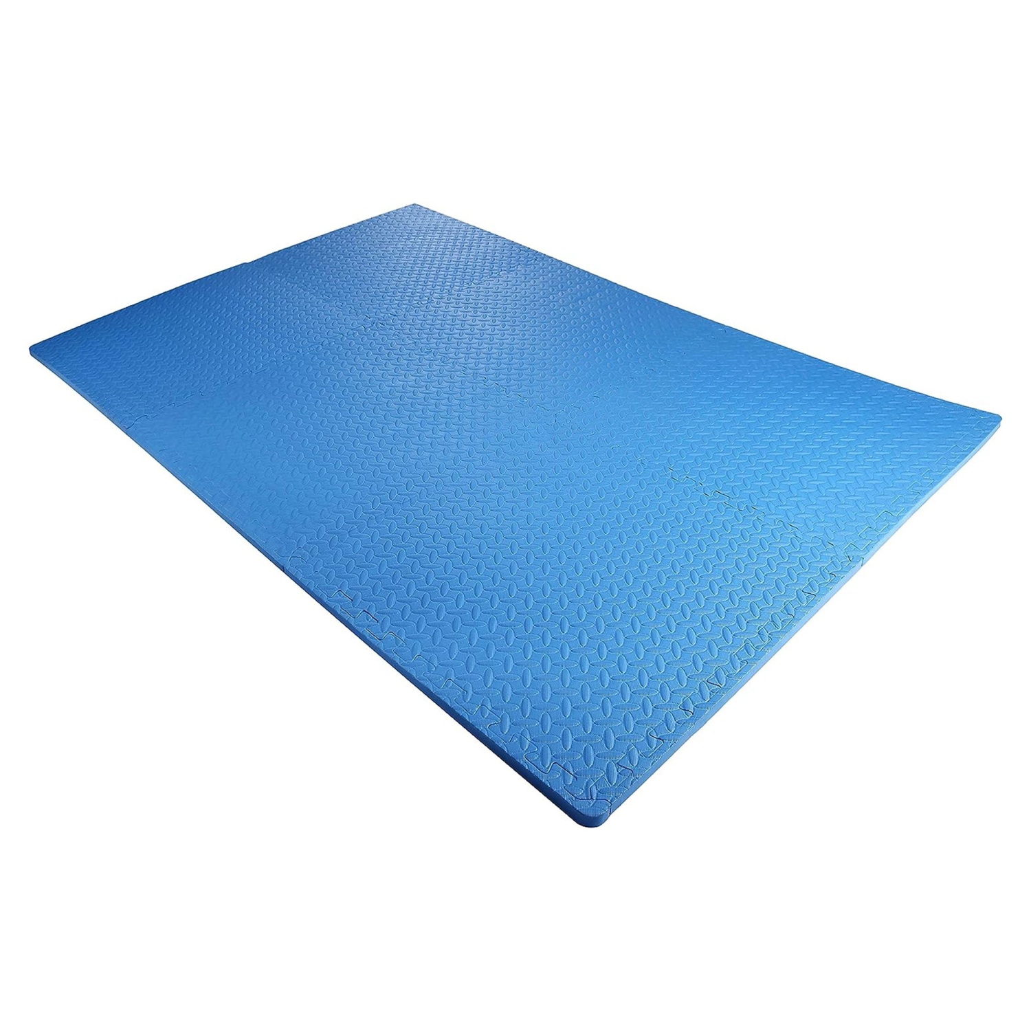 BalanceFrom – Tapis d’exercice en mousse EVA emboîtable de 24 pi2, bleu