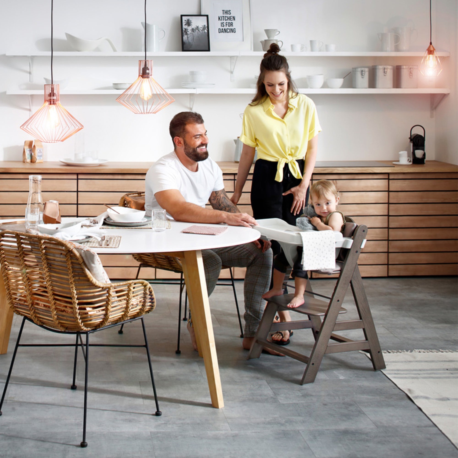 hauck Alpha High Chair Tray Table Compatible with Wooden Alpha+ and Beta+, White