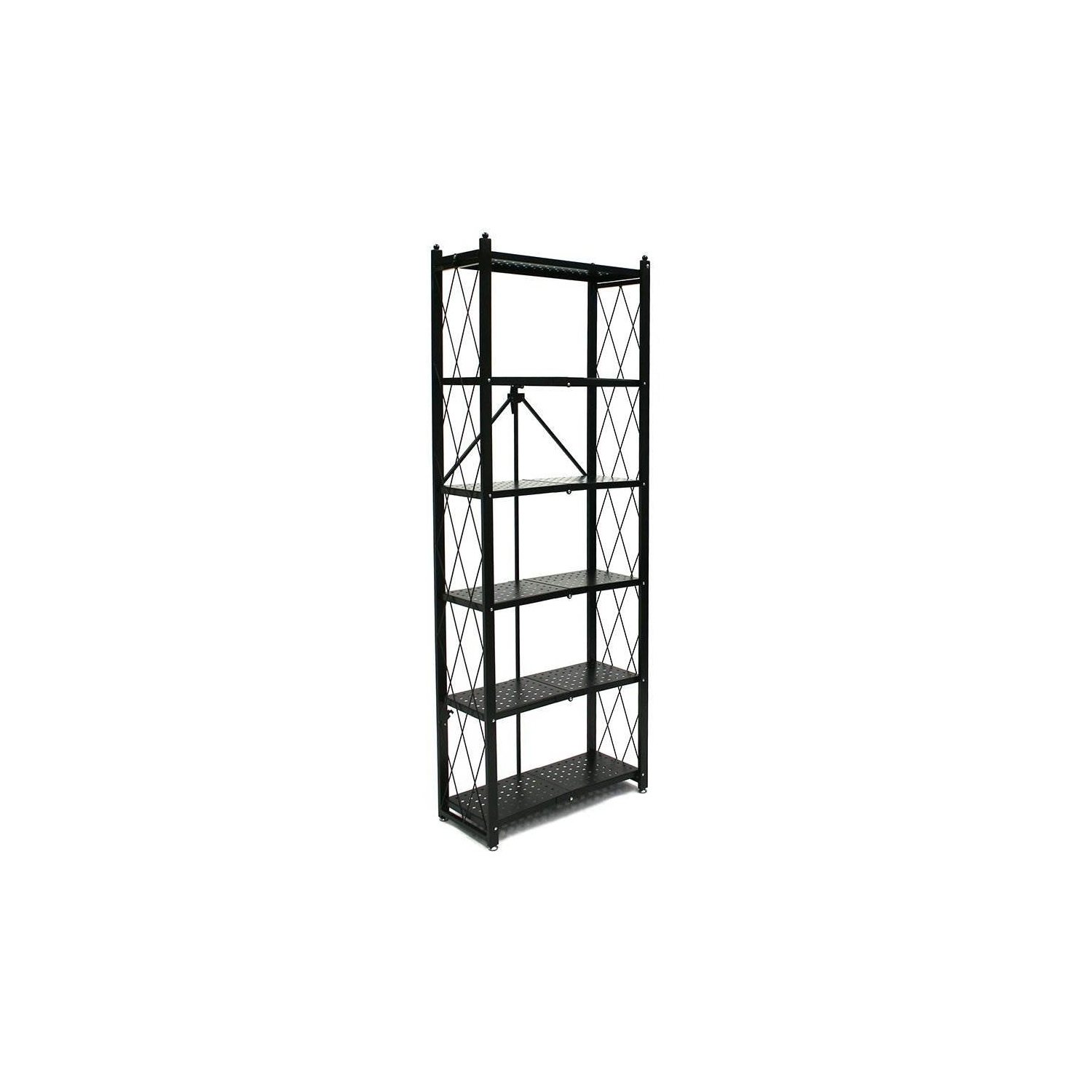 Origami 6 Shelf Bookcase Open Organizer Freestanding Living Room Shelves, Black