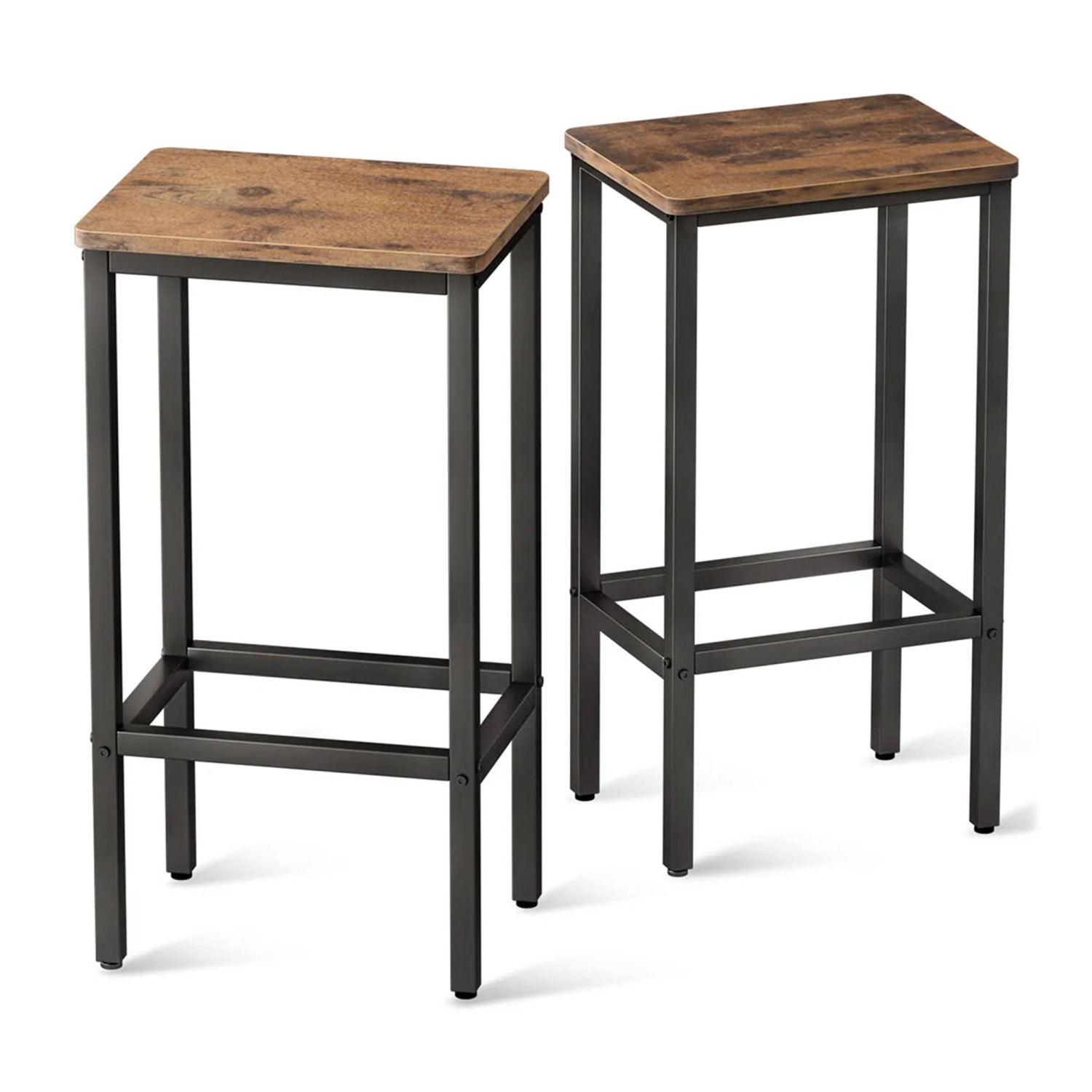 Tabouret de bar en bois à hauteur de comptoir de 25,6 po ODK, brun rustique