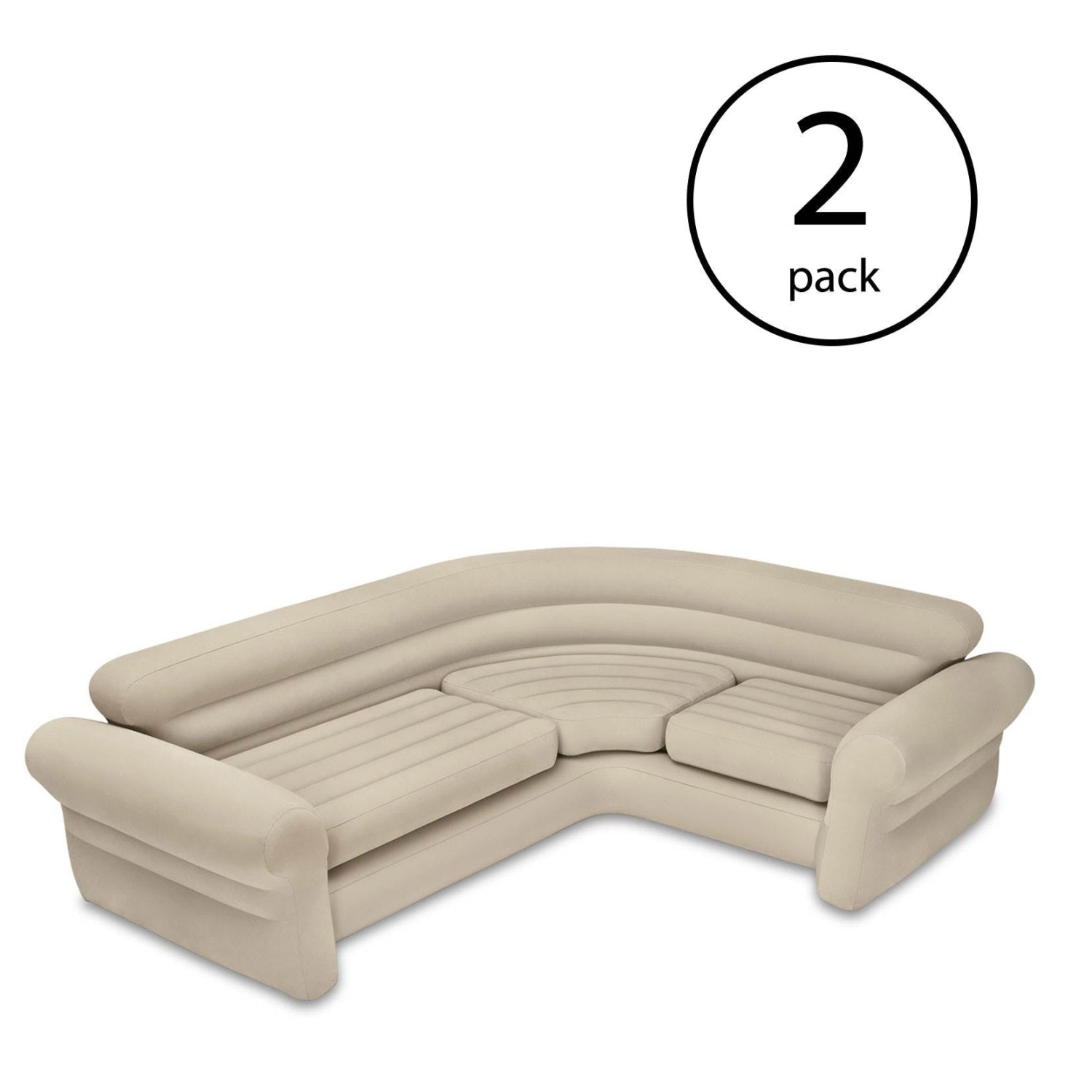 Intex Inflatable Corner Living Room Neutral Sectional Sofa 68575EP
