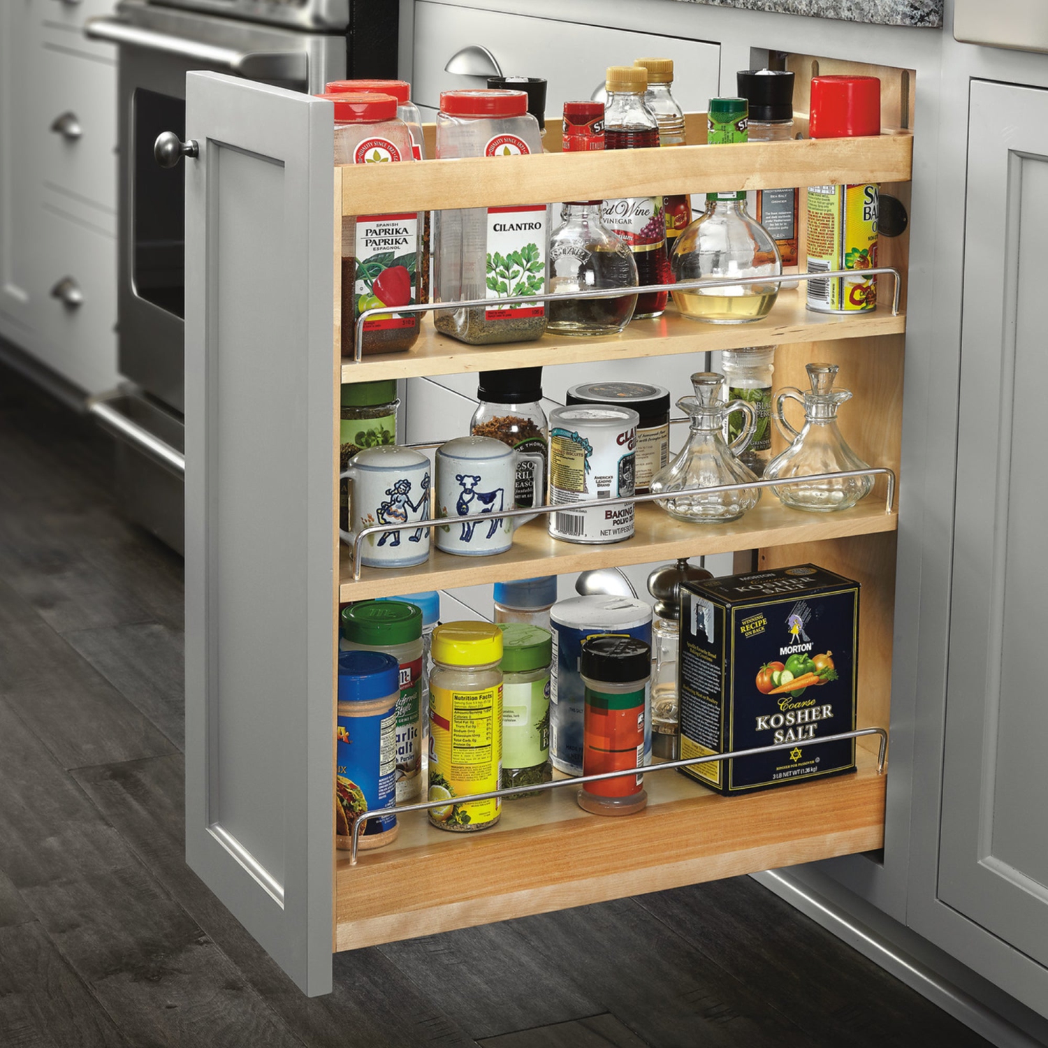 Range-tout d'armoire de cuisine coulissant Rev-A-Shelf, 8,75 po, fermeture en douceur, 448-BCSC-8C