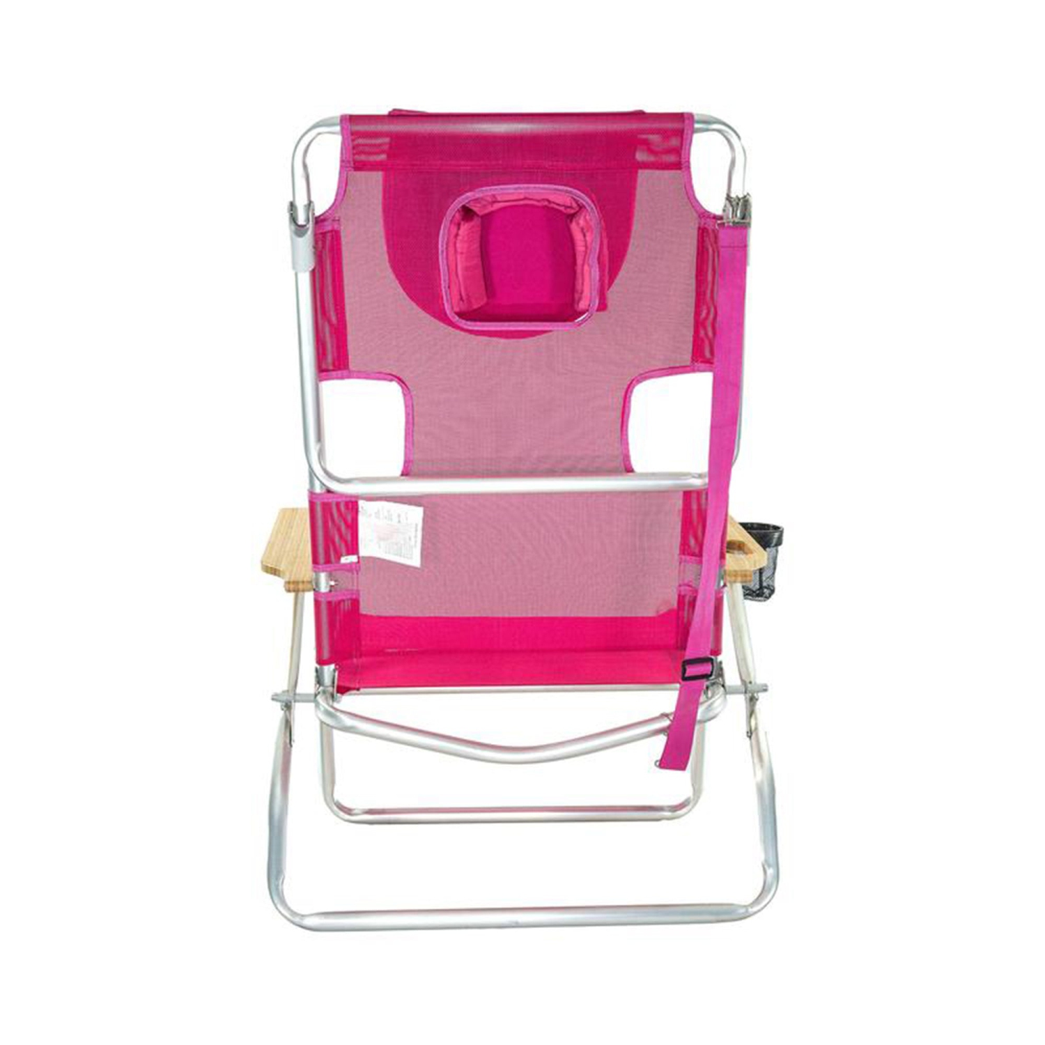 Ostrich Altitude 3 in 1 16 Inch Tall Lounge Reclining Beach Chair, Pink