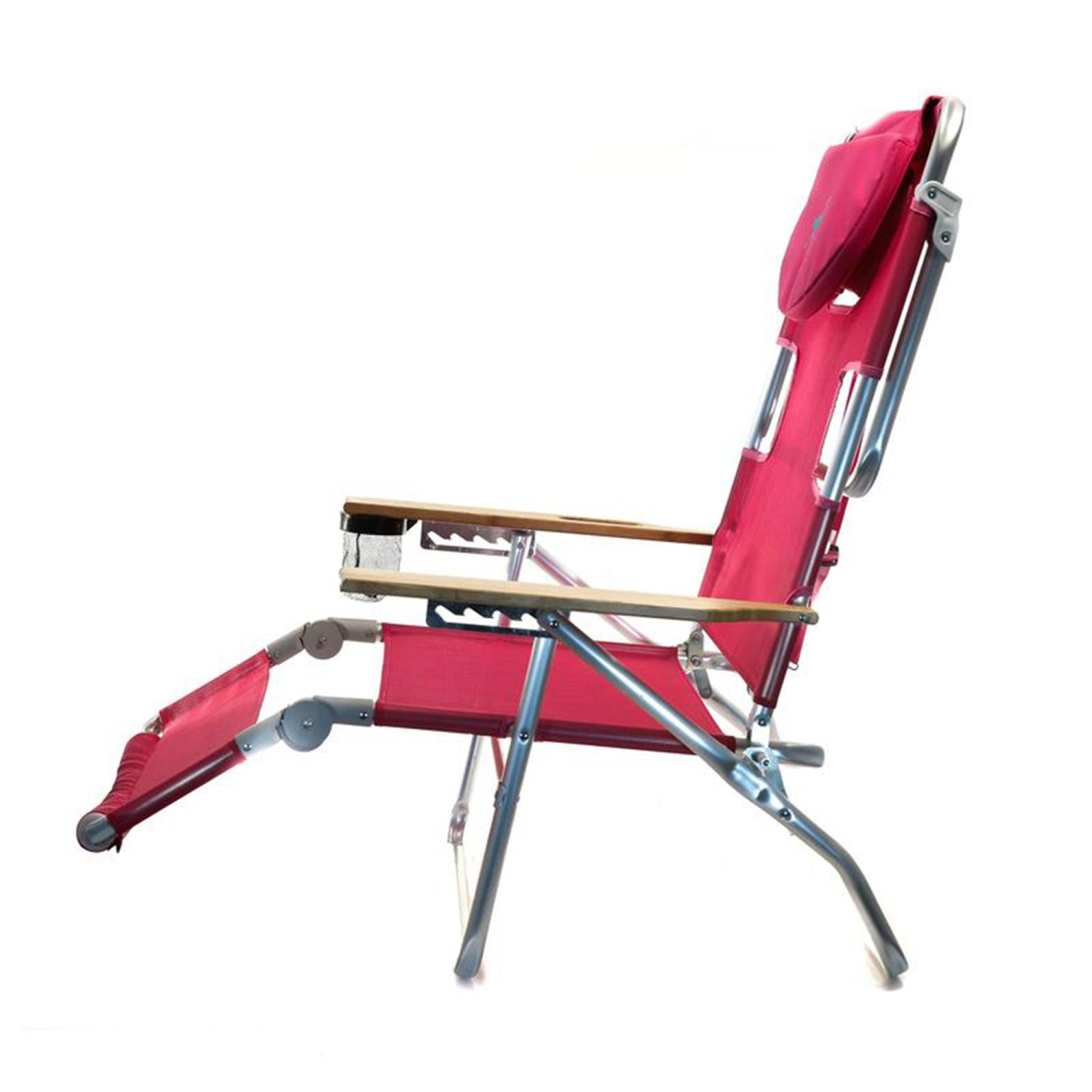Ostrich Altitude 3 in 1 16 Inch Tall Lounge Reclining Beach Chair, Pink