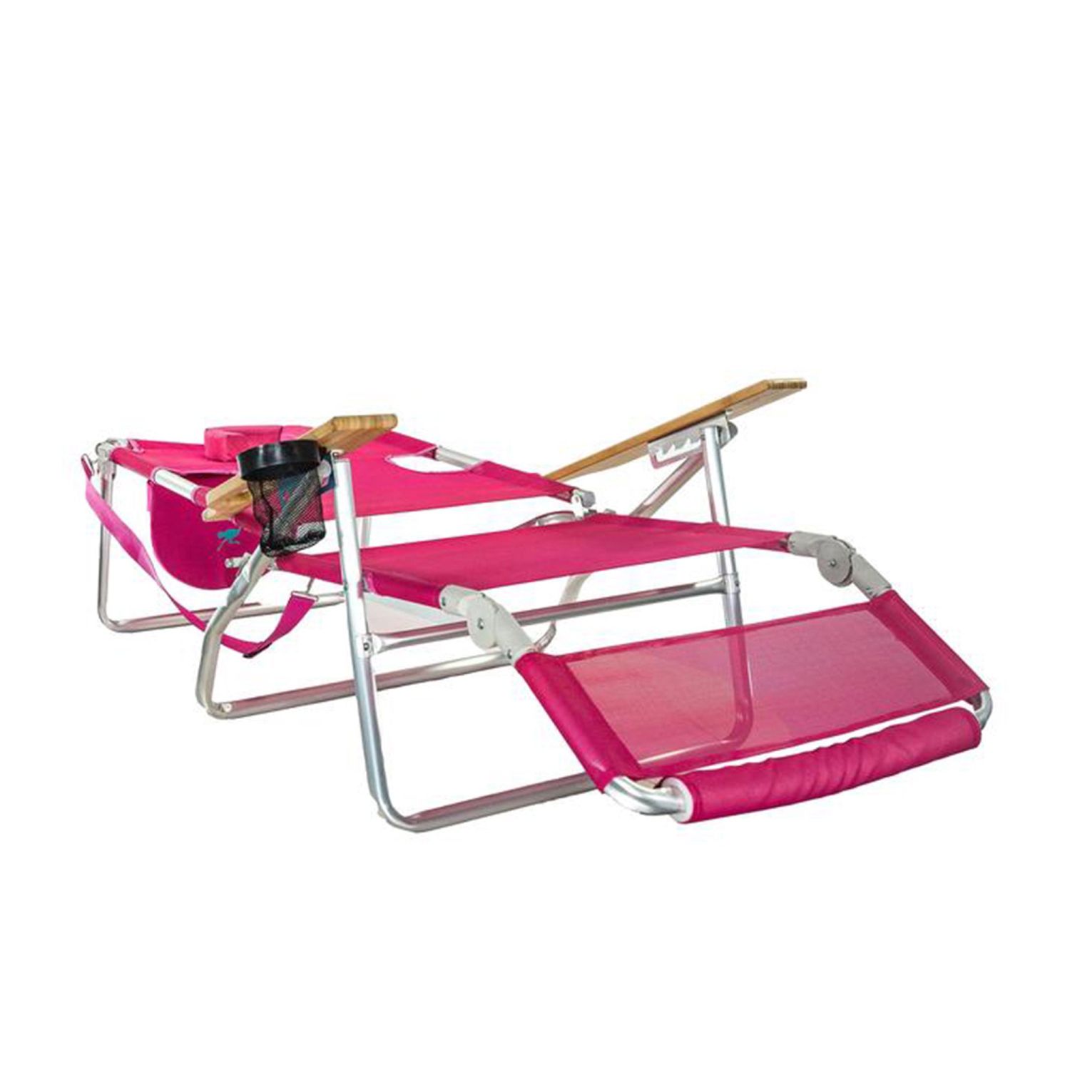 Ostrich Altitude 3 in 1 16 Inch Tall Lounge Reclining Beach Chair, Pink