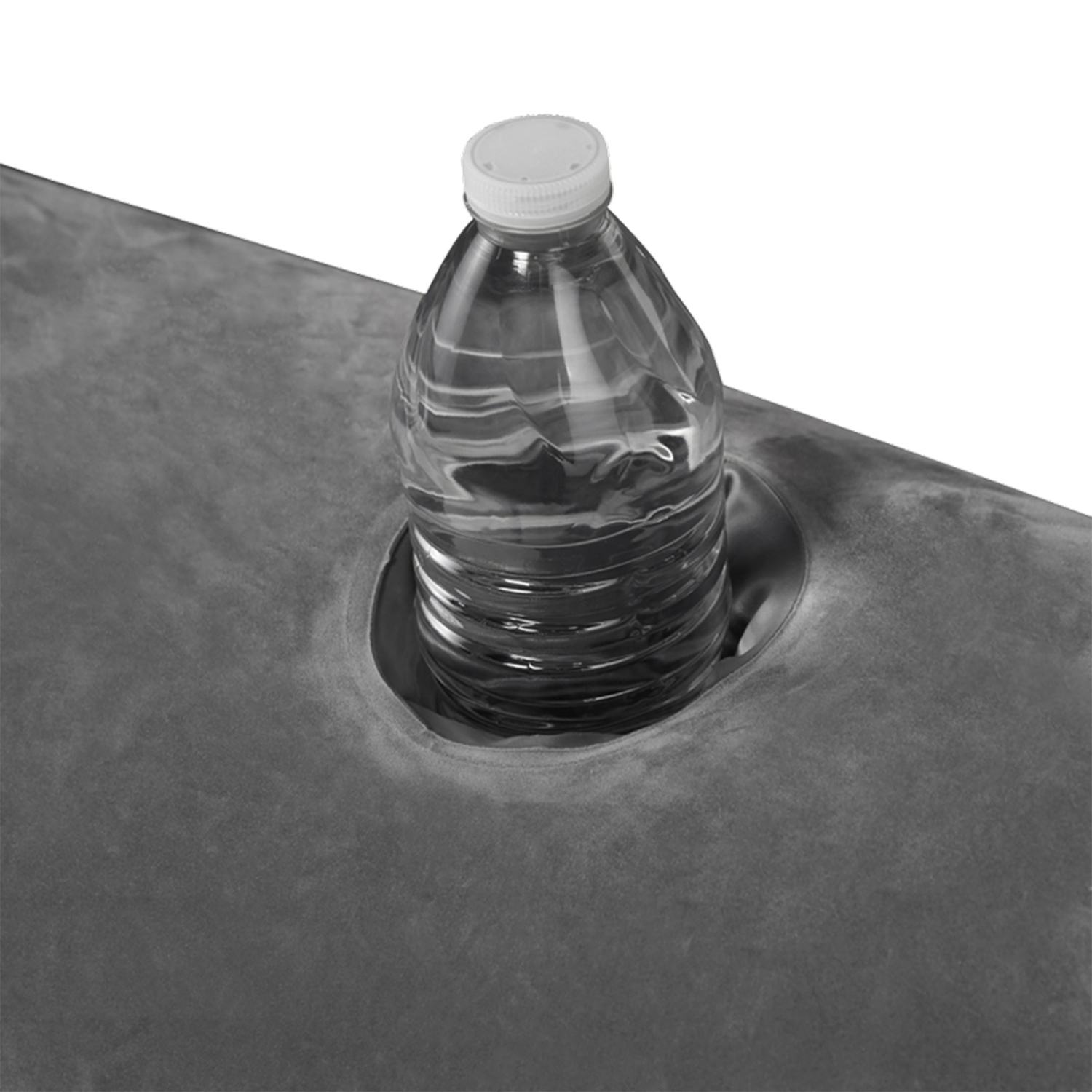 Intex Corner Sofa L-Shaped Inflatable Lounge Couch w/ Cupholders, Gray