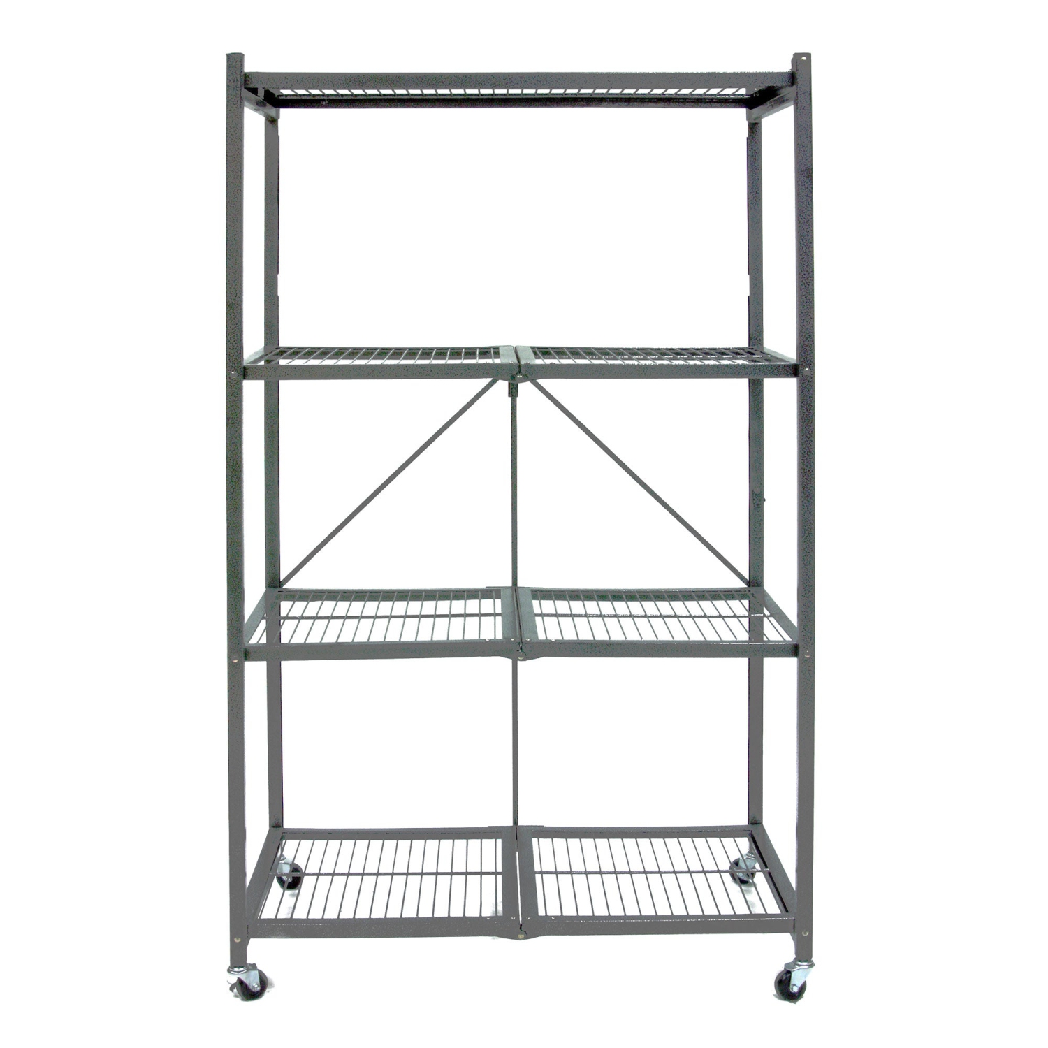 Origami – Support de rangement pliable multifonction à 4 niveaux avec roulettes, gris