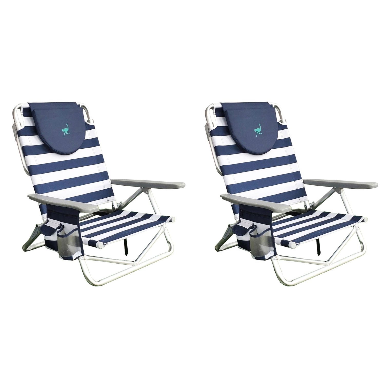 Ostrich On Your Back Sand Beach 6 Inch Off The Ground Lounge Chair