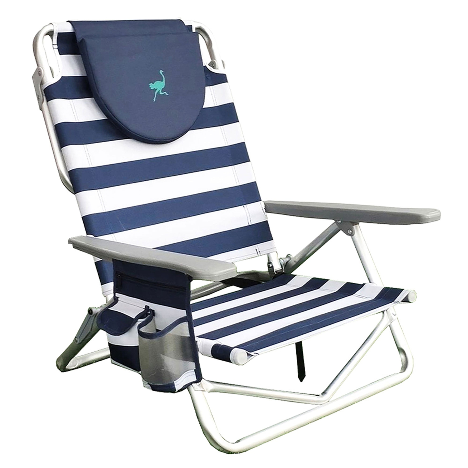 Ostrich On Your Back Sand Beach 6 Inch Off The Ground Lounge Chair