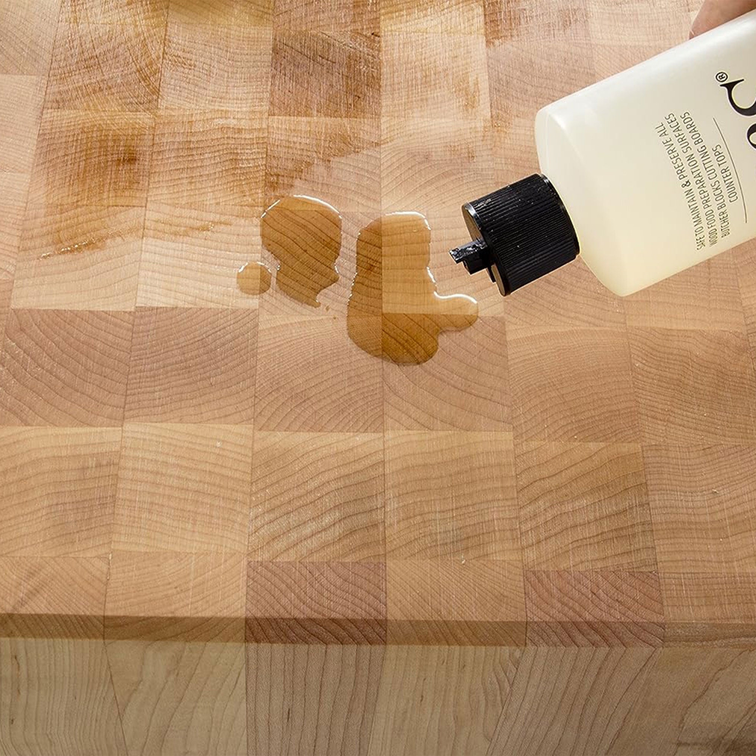 John Boos – Ensemble d’entretien de planche à découper en bois, 32 oz liq., huile mystère et applicateur
