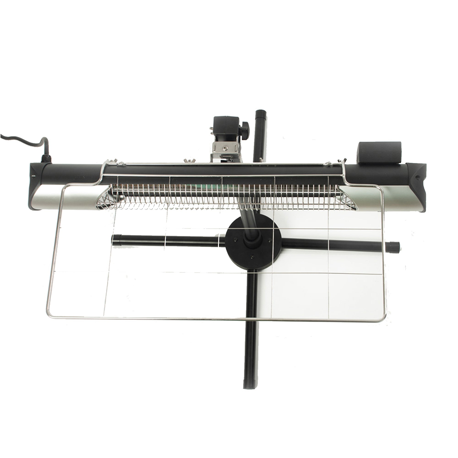 Sengoku – radiateur de patio en graphite résistant aux intempéries HeatMate avec support et télécommande, argenté