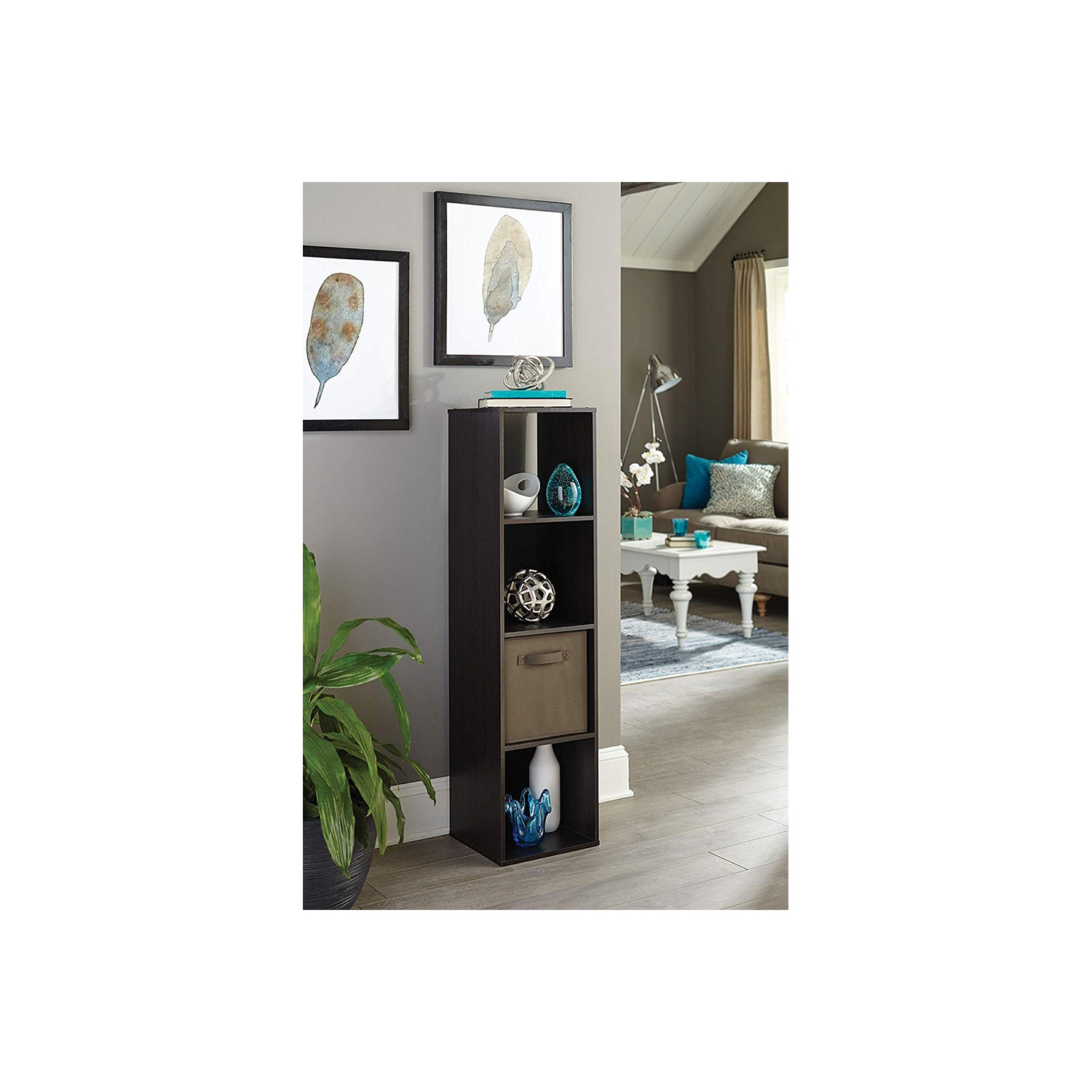 Closetmaid Decorative Stackable 4-Cube Cubeicals Organizer Storage, Espresso