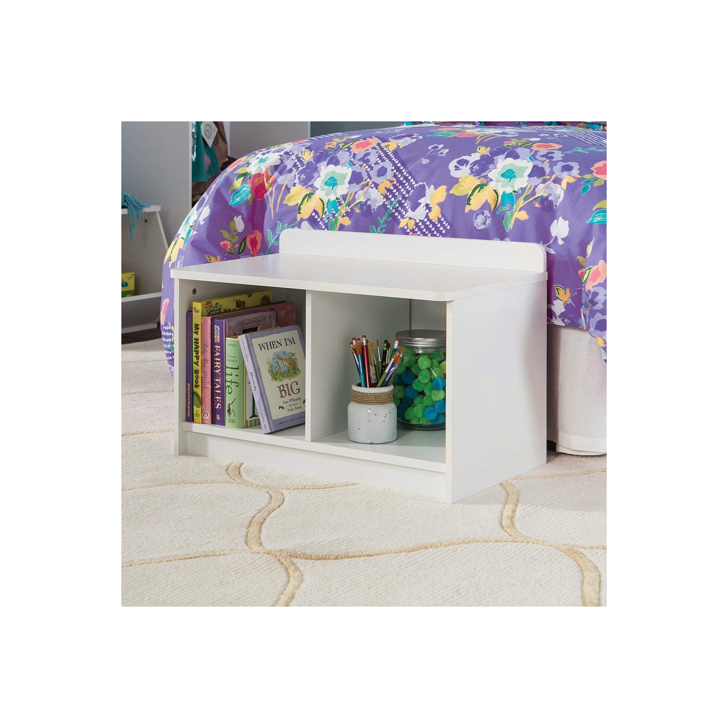 ClosetMaid Cubeical 149400 Heavy Duty Wood 2-Cube Storage Bench, White