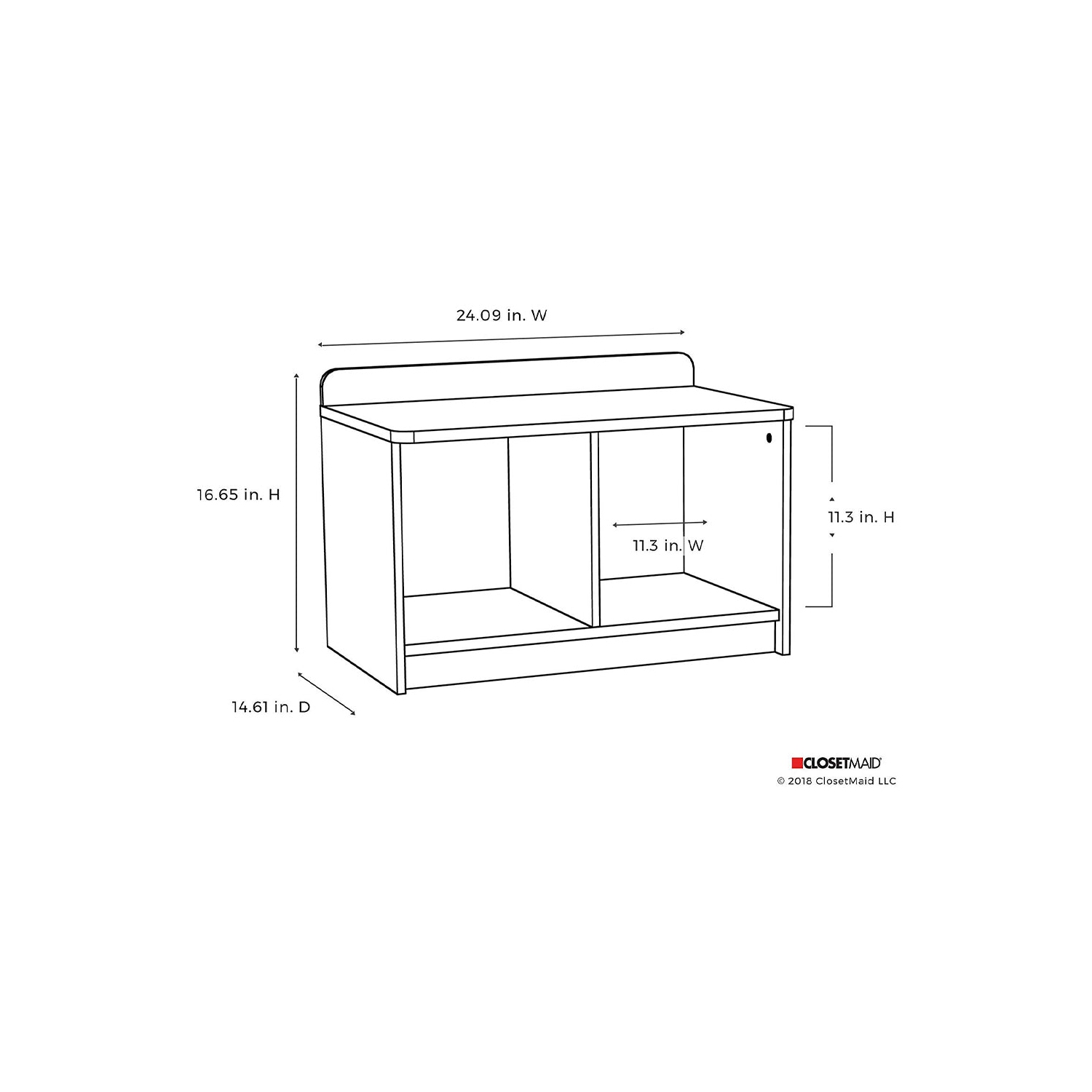 ClosetMaid Cubeical 149400 Heavy Duty Wood 2-Cube Storage Bench, White