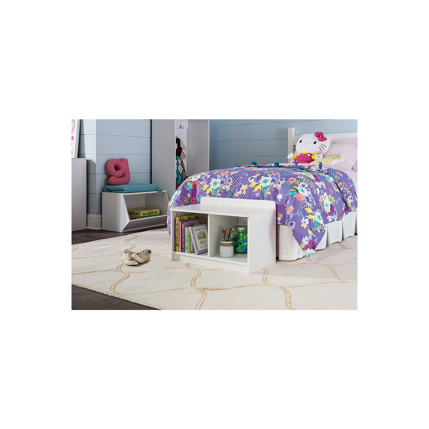 ClosetMaid Cubeical 149400 Heavy Duty Wood 2-Cube Storage Bench, White