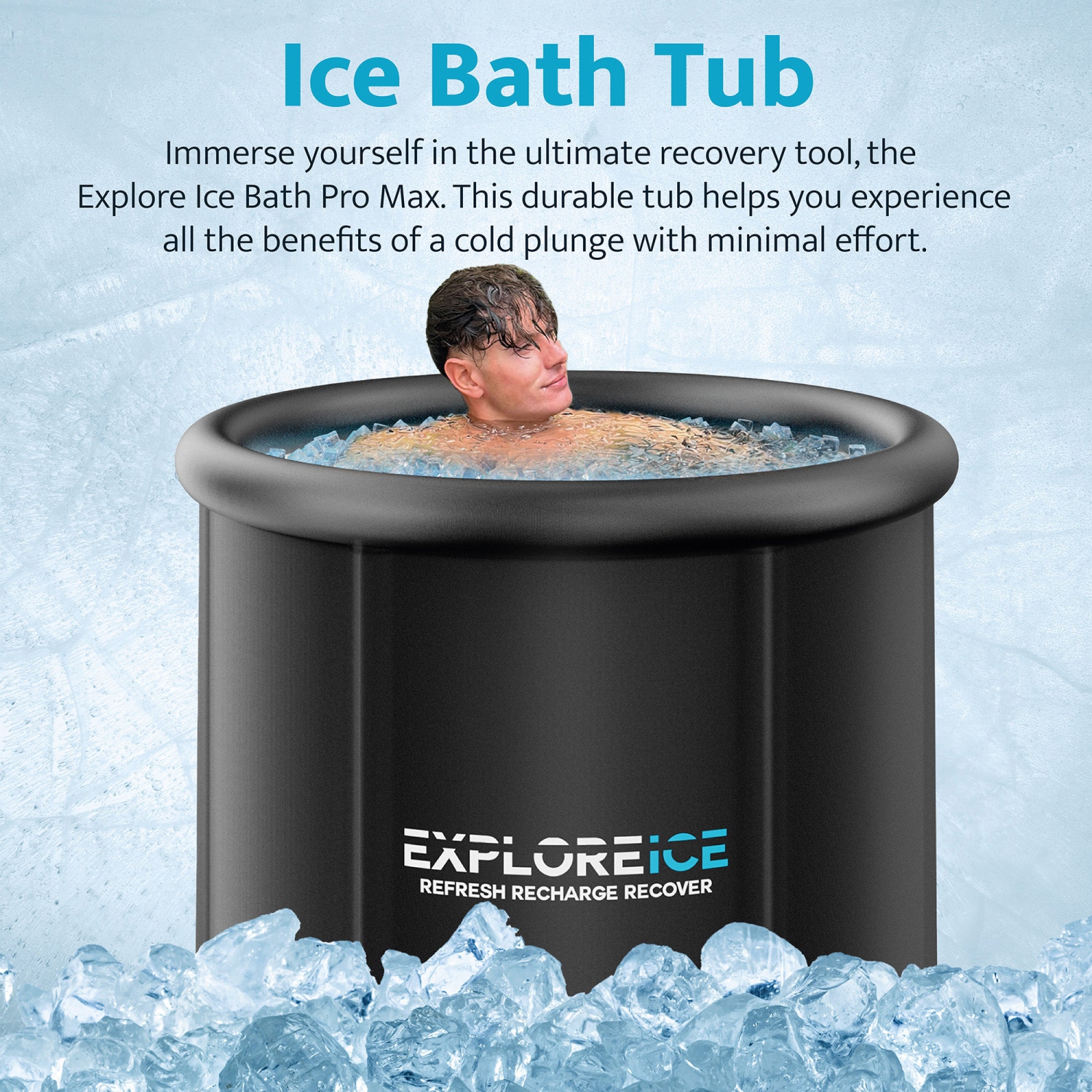 Explorez Ice Bath Pro Max – baignoire à remous extra large pour athlète en plein air, noir