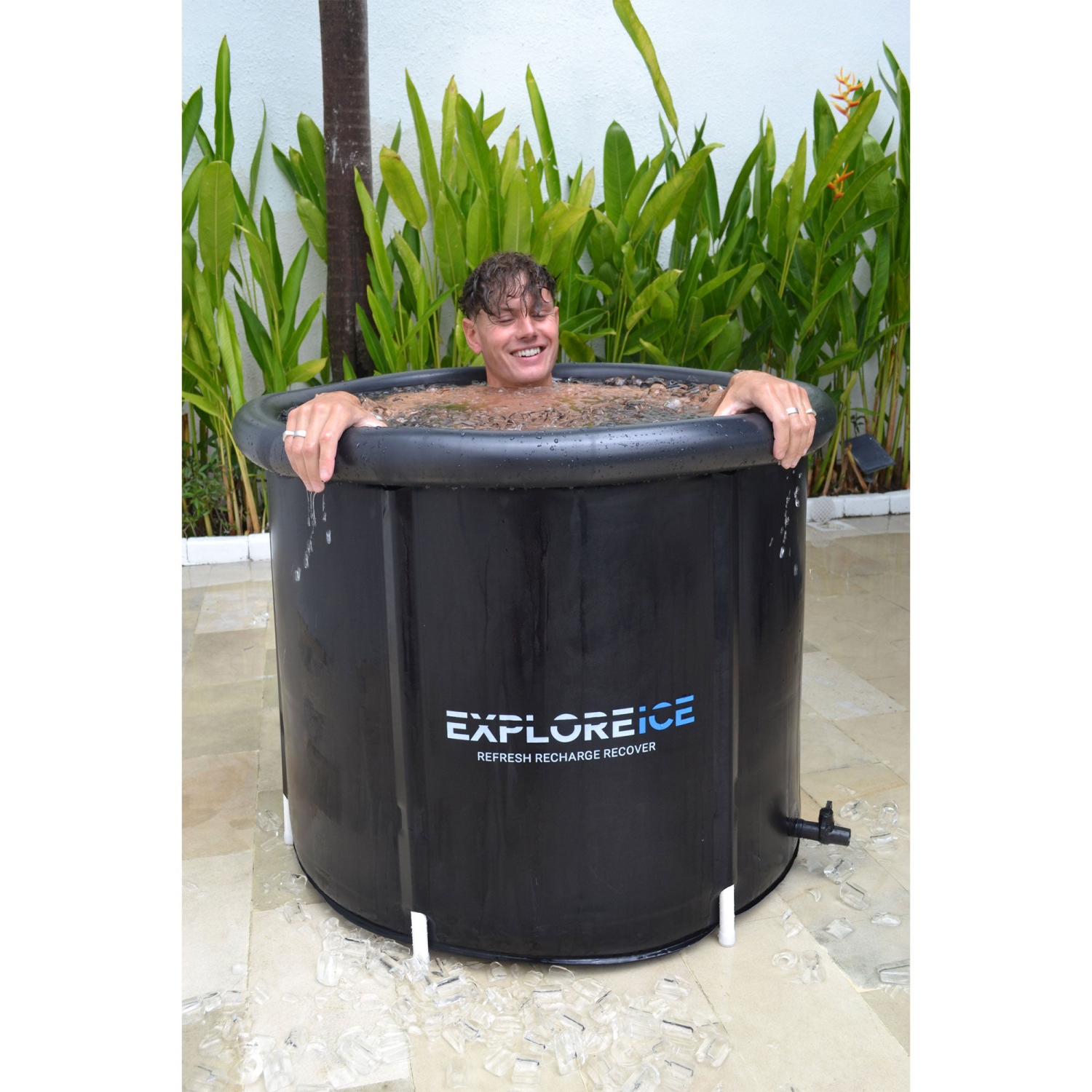 Explorez Ice Bath Pro Max – baignoire à remous extra large pour athlète en plein air, noir