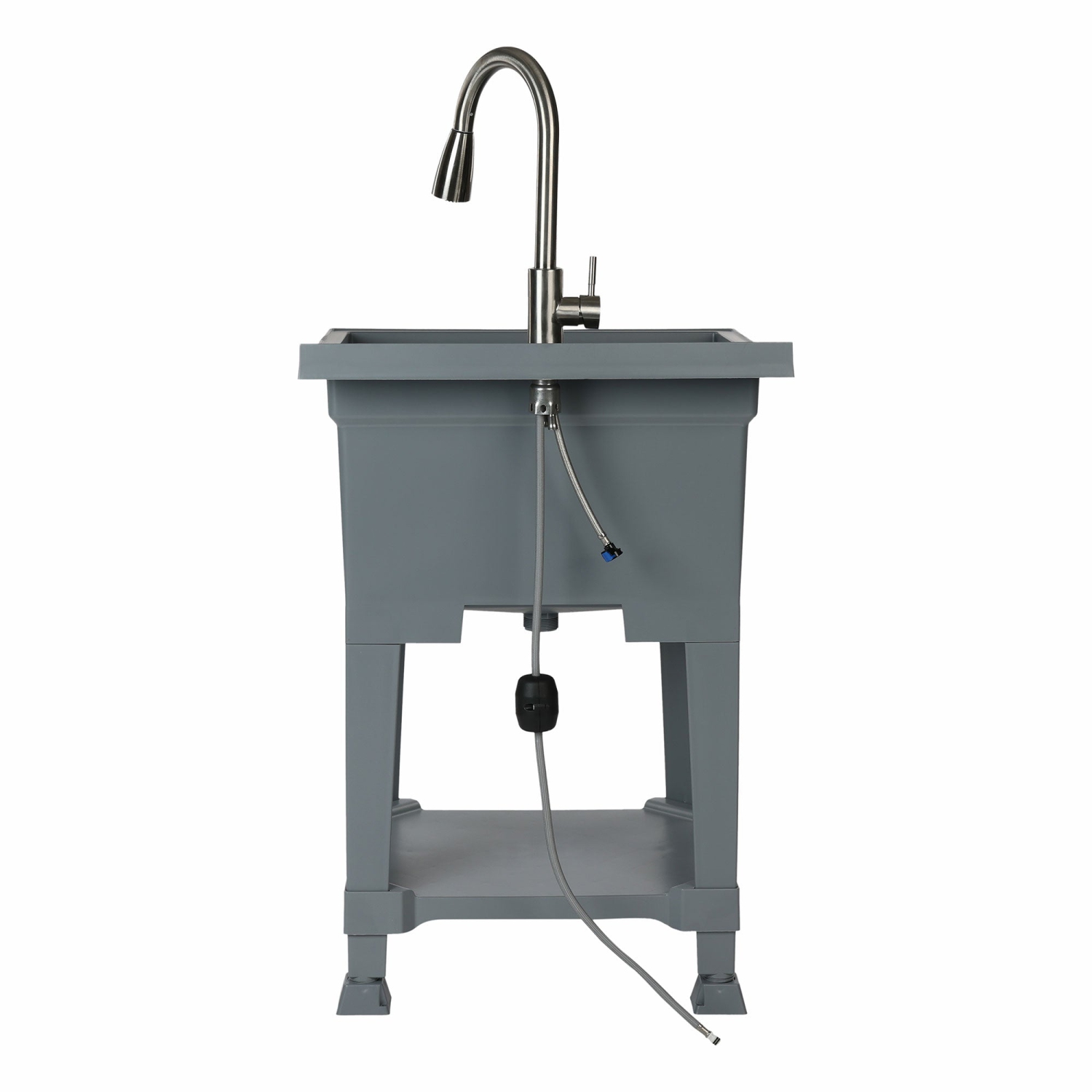 UTILITYSINKS – évier de travail tout usage autonome compact de 24 po en plastique, gris