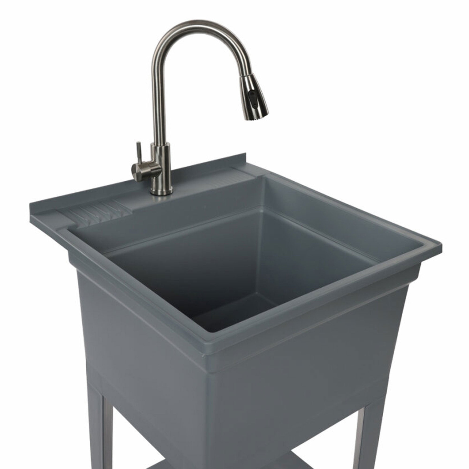 UTILITYSINKS – évier de travail tout usage autonome compact de 24 po en plastique, gris