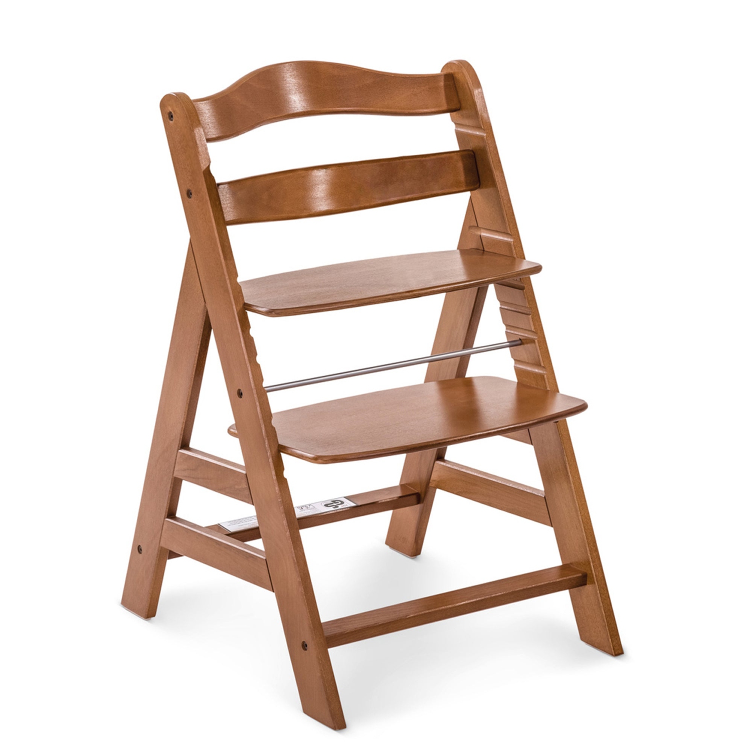 hauck Alpha+ Grow Along Adjustable Wooden Highchair, Beechwood, Walnut Finish