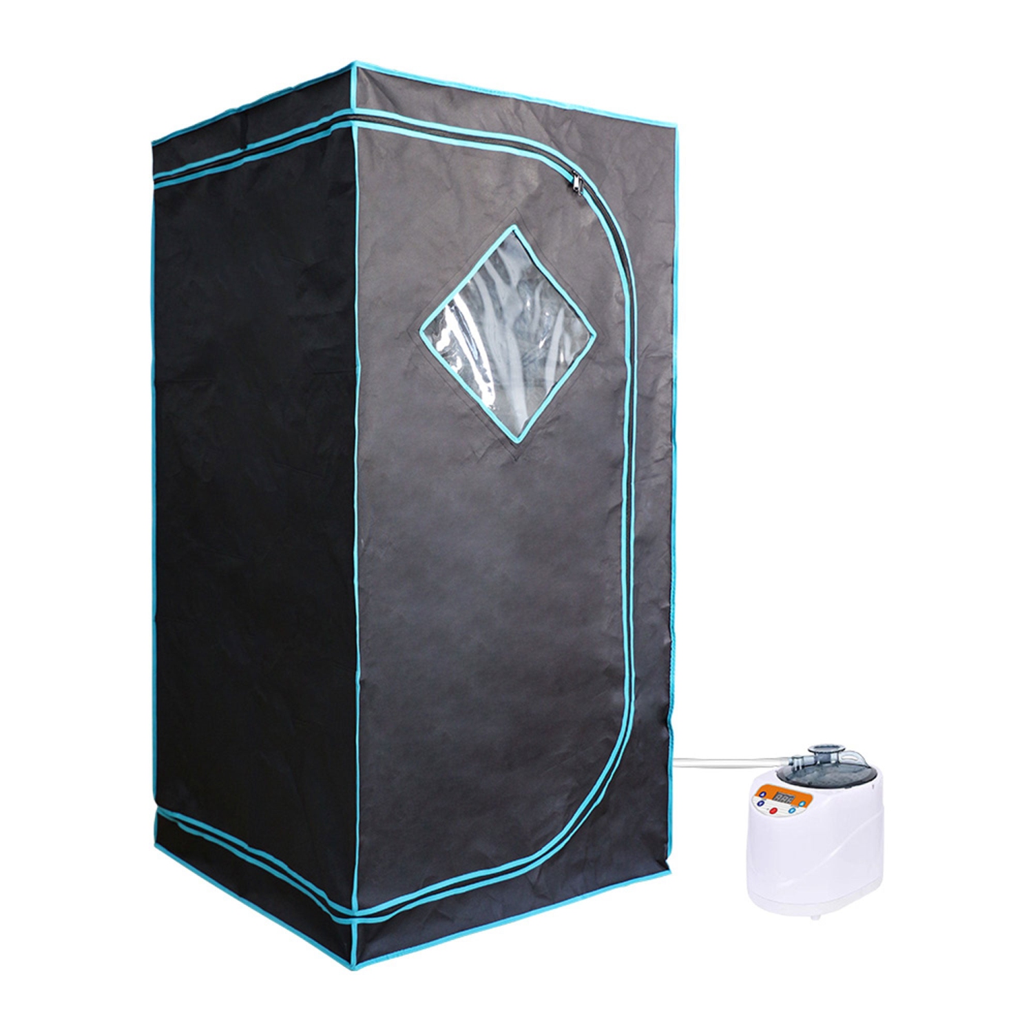 JOMEED 35 x 35 Inch Portable Zip Sauna with Chair for Home Relaxation, Black