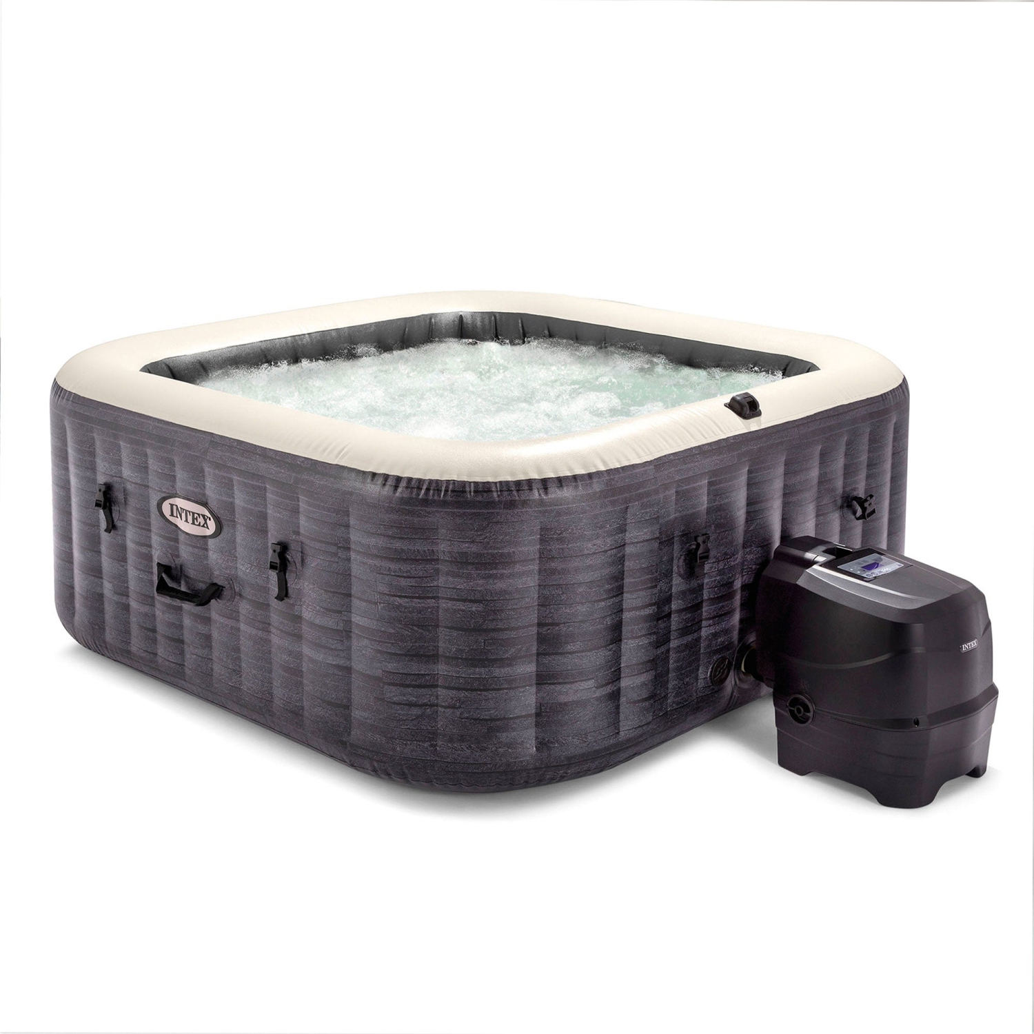 Intex – spa carré gonflable PureSpa plus Greystone 28449EP, 83 x 28 po