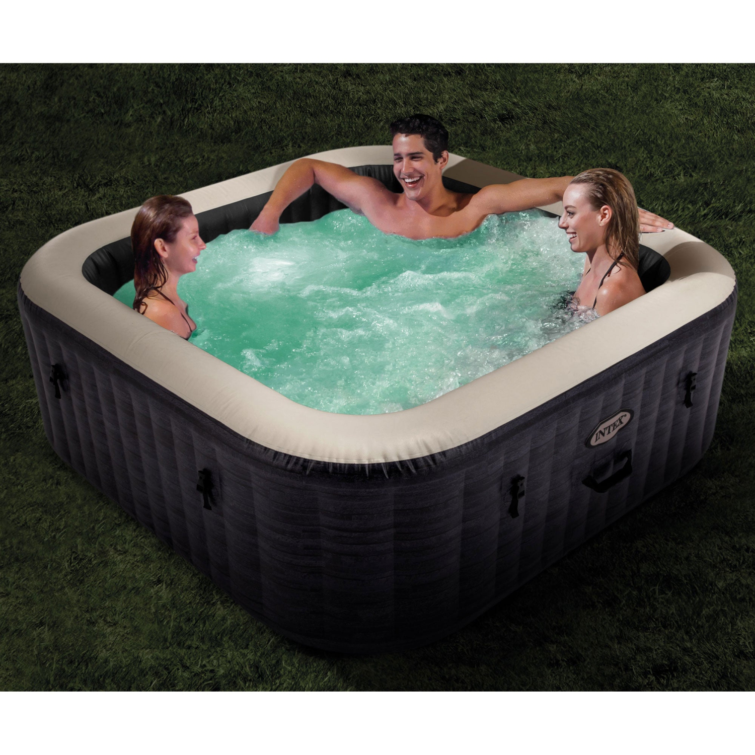 Intex – spa carré gonflable PureSpa plus Greystone 28449EP, 83 x 28 po