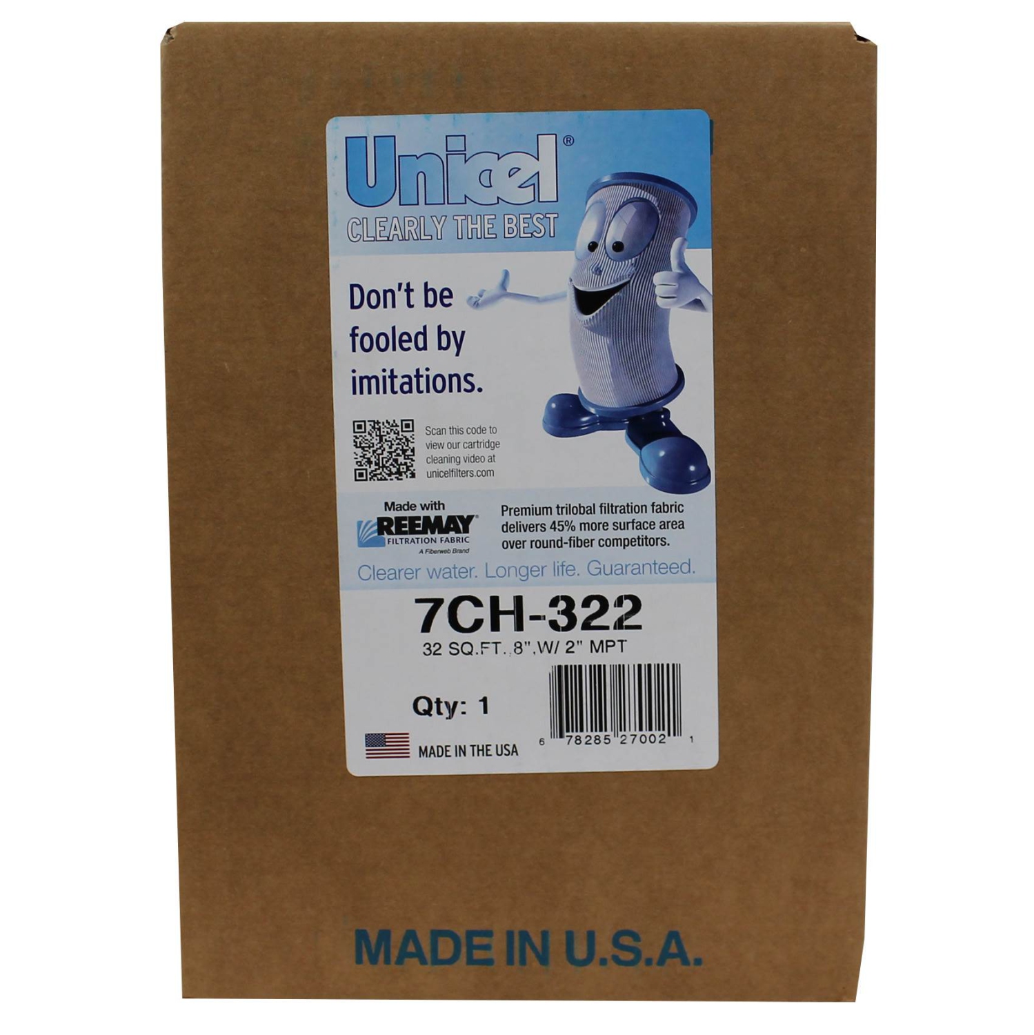 Unicel 7CH-322 Replacement 32 SqFt Filter Cartridge for Spa, 175 Pleats