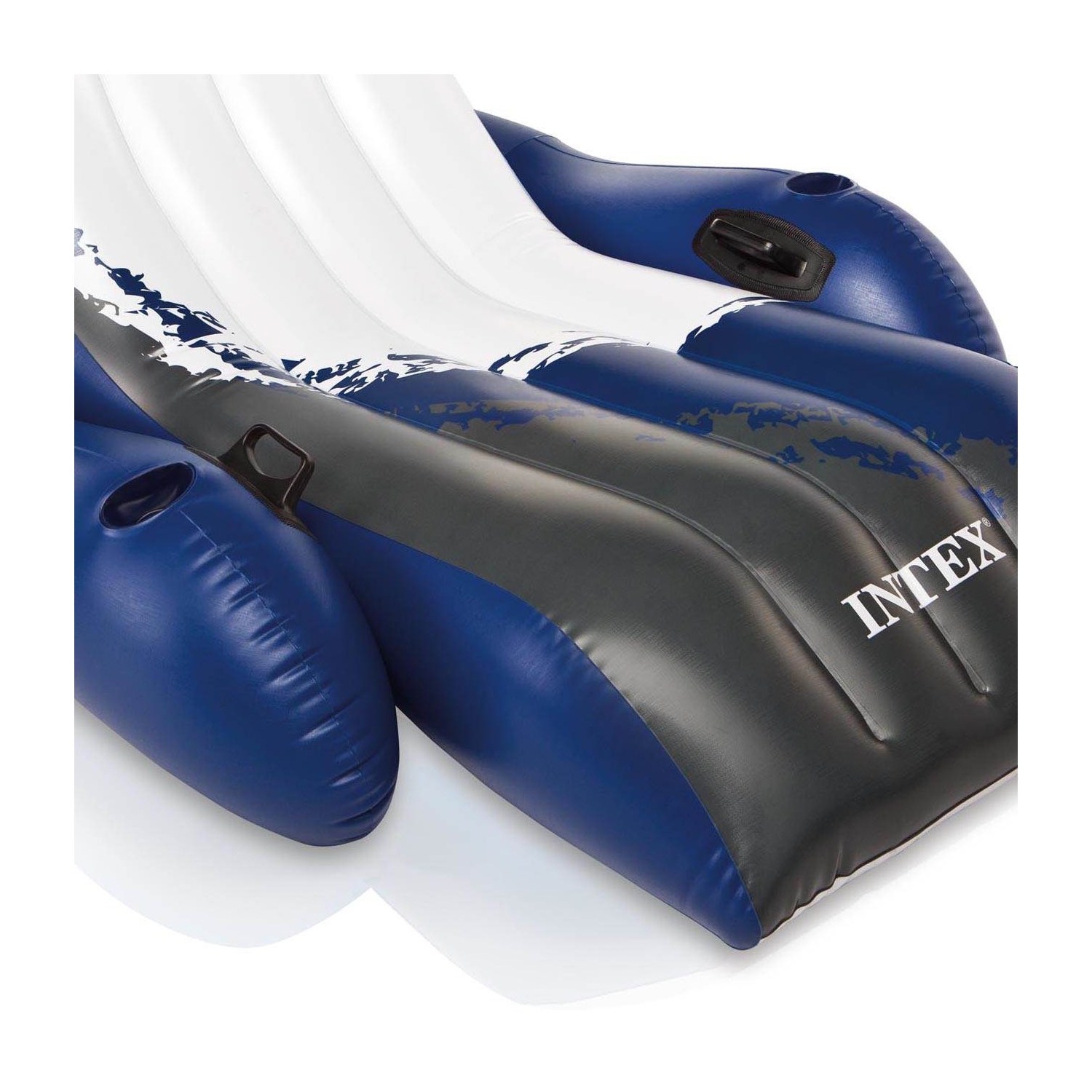 Intex Inflatable Floating Lounge Pool Recliner Chair with Cup Holders