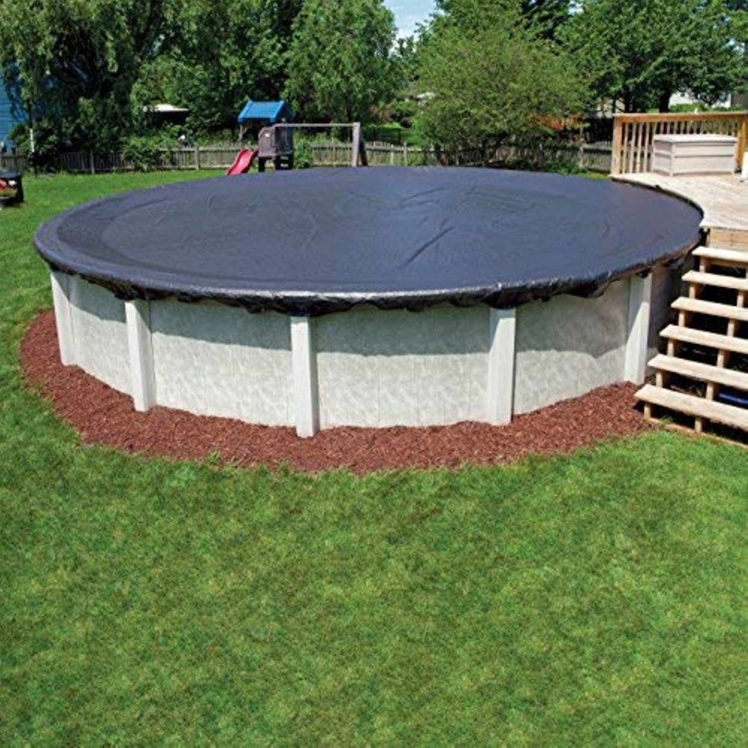 24' Blue Round Above Ground Swimming Pool Winter Cover