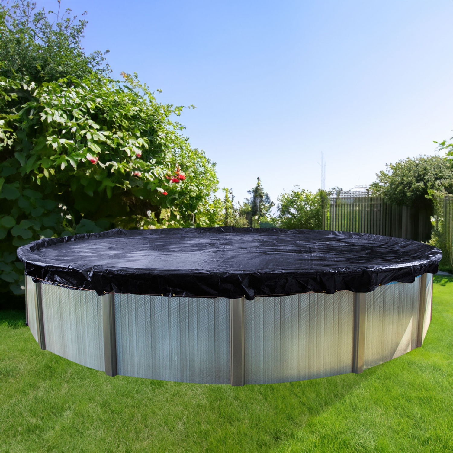 24' Blue Round Above Ground Swimming Pool Winter Cover