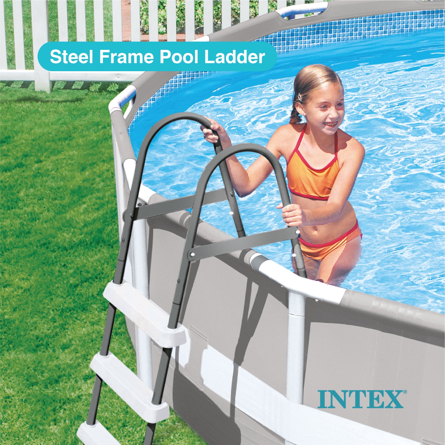 Échelle de piscine hors-terre en acier Intex pour 42 po. Piscines à hauteur de mur