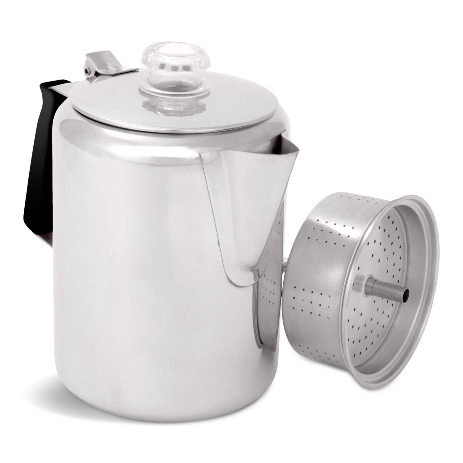 GSI Outdoors Glacier Stainless Percolator with Silicone Handle Coffee Pot 3 Cup