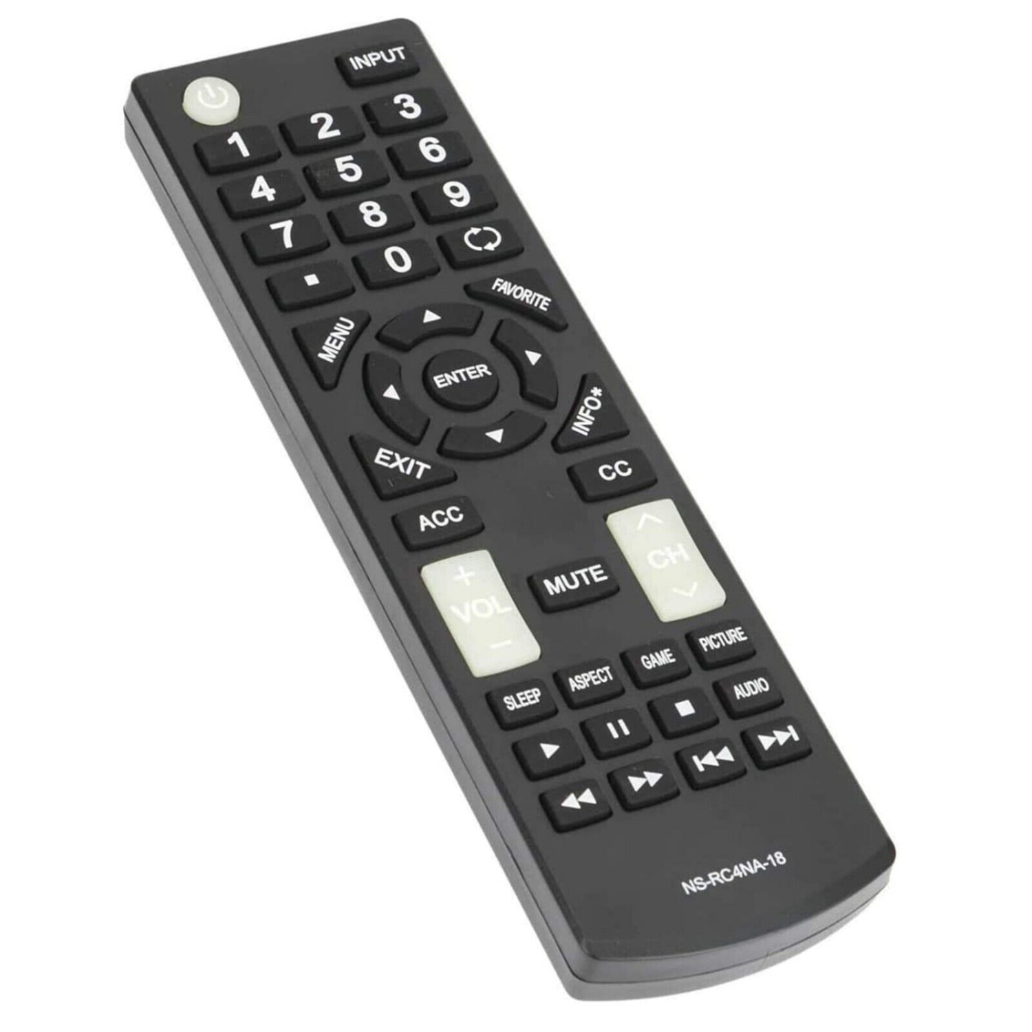 Télécommande universelle de remplacement compatible avec tous les TÉLÉVISEURS HD DEL-ACL d'Insignia NS-RC4NA-18 NS-32D311NA17