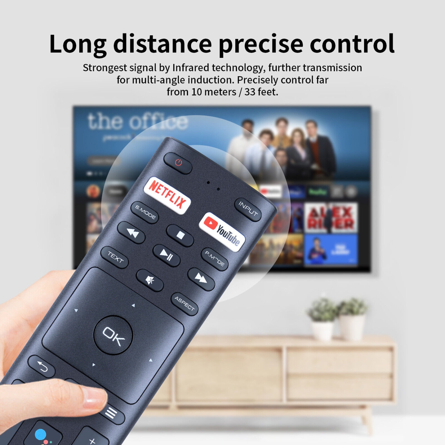 Télécommande pour téléviseur intelligent android HD ACL DEL UHD 4K MARQ et RCA RTAQ5033 RTAU5004 RTAQ5033