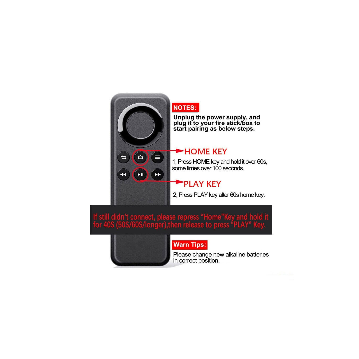 CV98LM Voice Remote Control for Amazon Fire stick TV Gen1 & Gen2