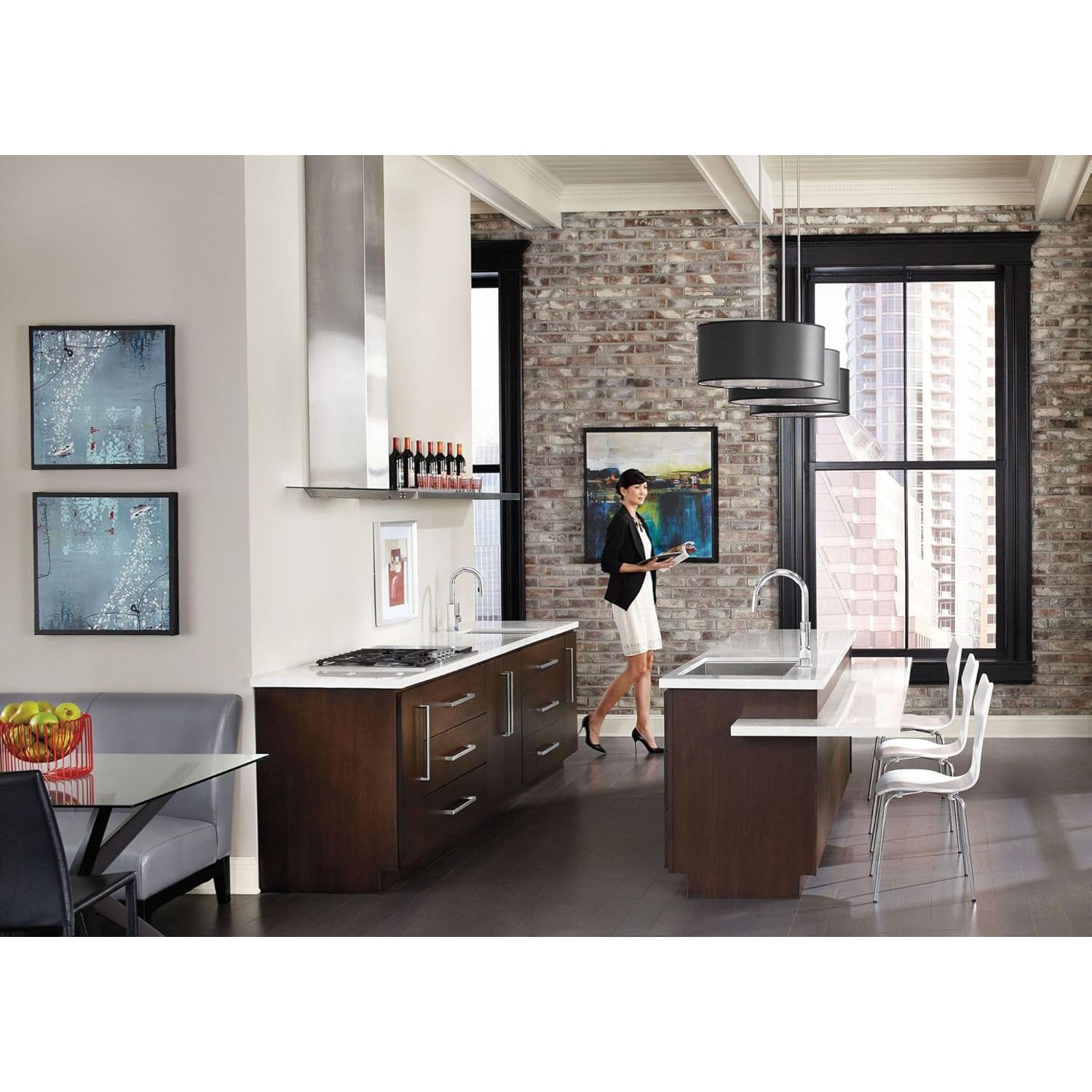 Robinet d'évier à bec rétractable et à bec rétractable Moen S72308 Sto, à commande électrique, chrome