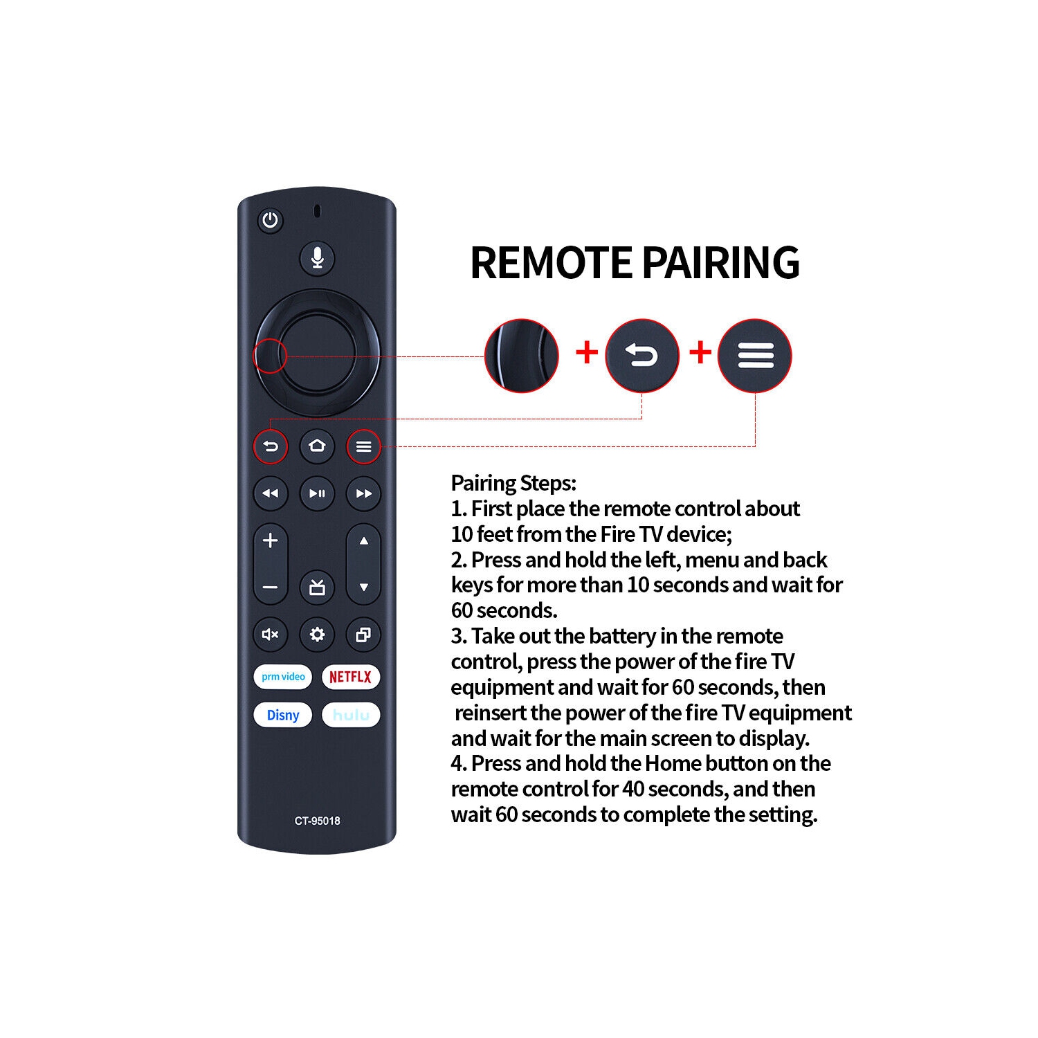 Nouveau remplacement CT-95018 pour la télécommande de téléviseur Voice Fire de Toshiba 50C350KU 65C350KU TF-50A1810U19