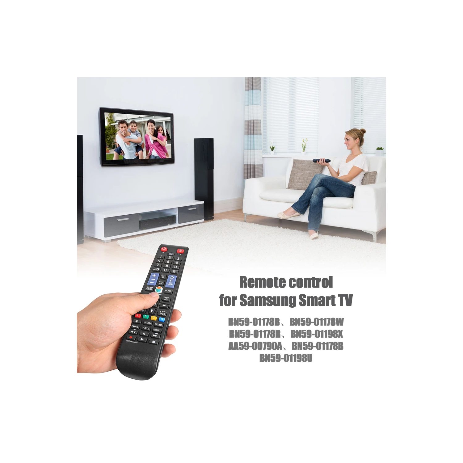 BN59-01178&nbsp;B pour téléviseur intelligent ACL de Samsung Télécommande UA55H6300AW UA60H6300AW UE32H5500 UE40H5570 UE55H6200