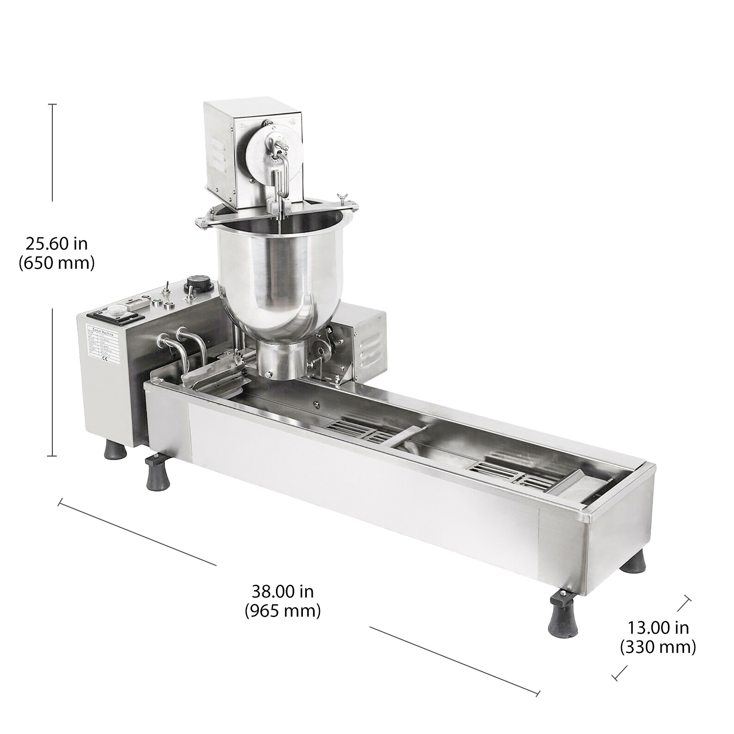 AP-02 Mini Donut Maker Commercial | Automatic Doughnut Machine | 3 Nozzles Set | Stainless Steel | 110V