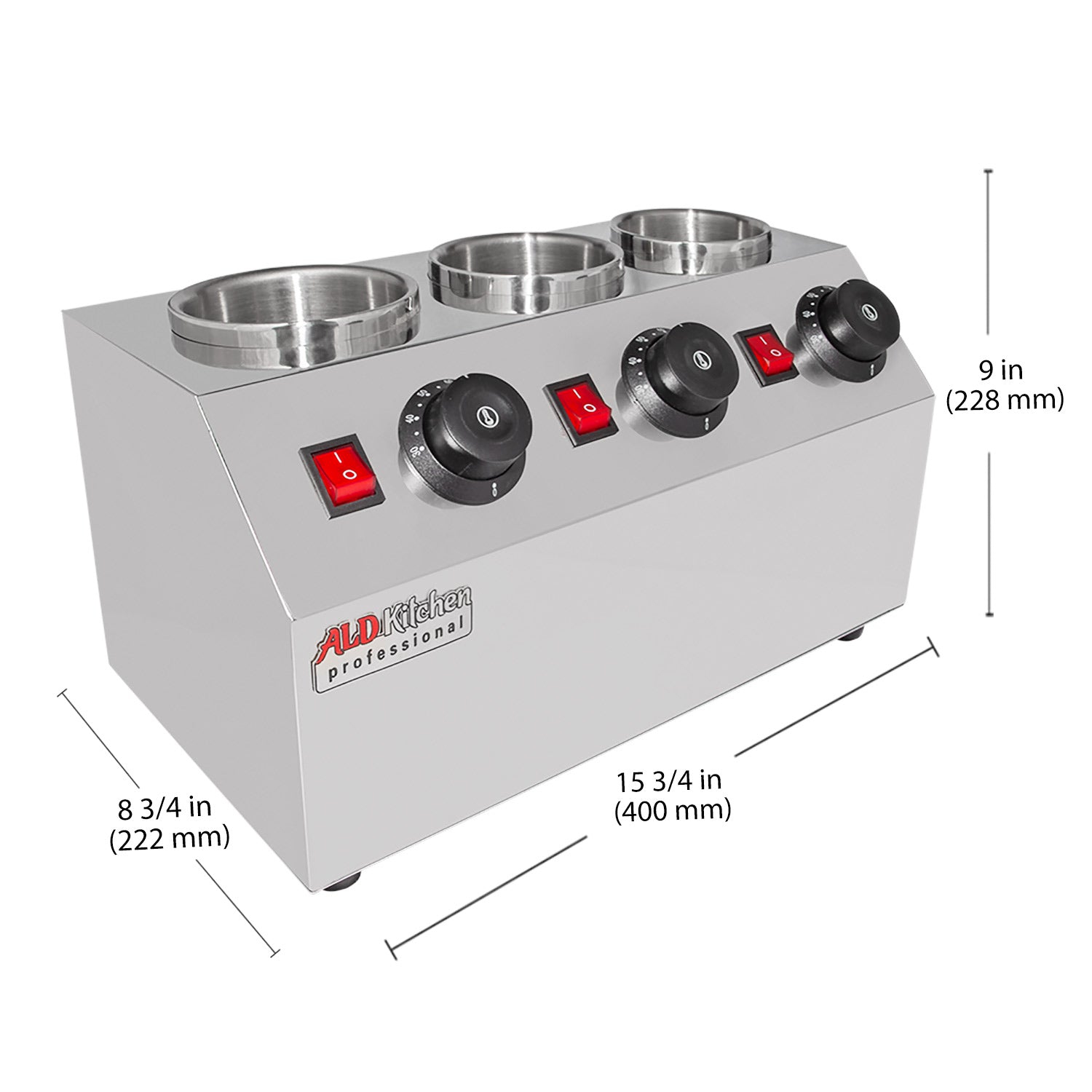 AP-312S Sauce Dispenser Commercial | Electric Sauce Heater | 3-Head Sauce Warmer | Stainless Steel | 110V