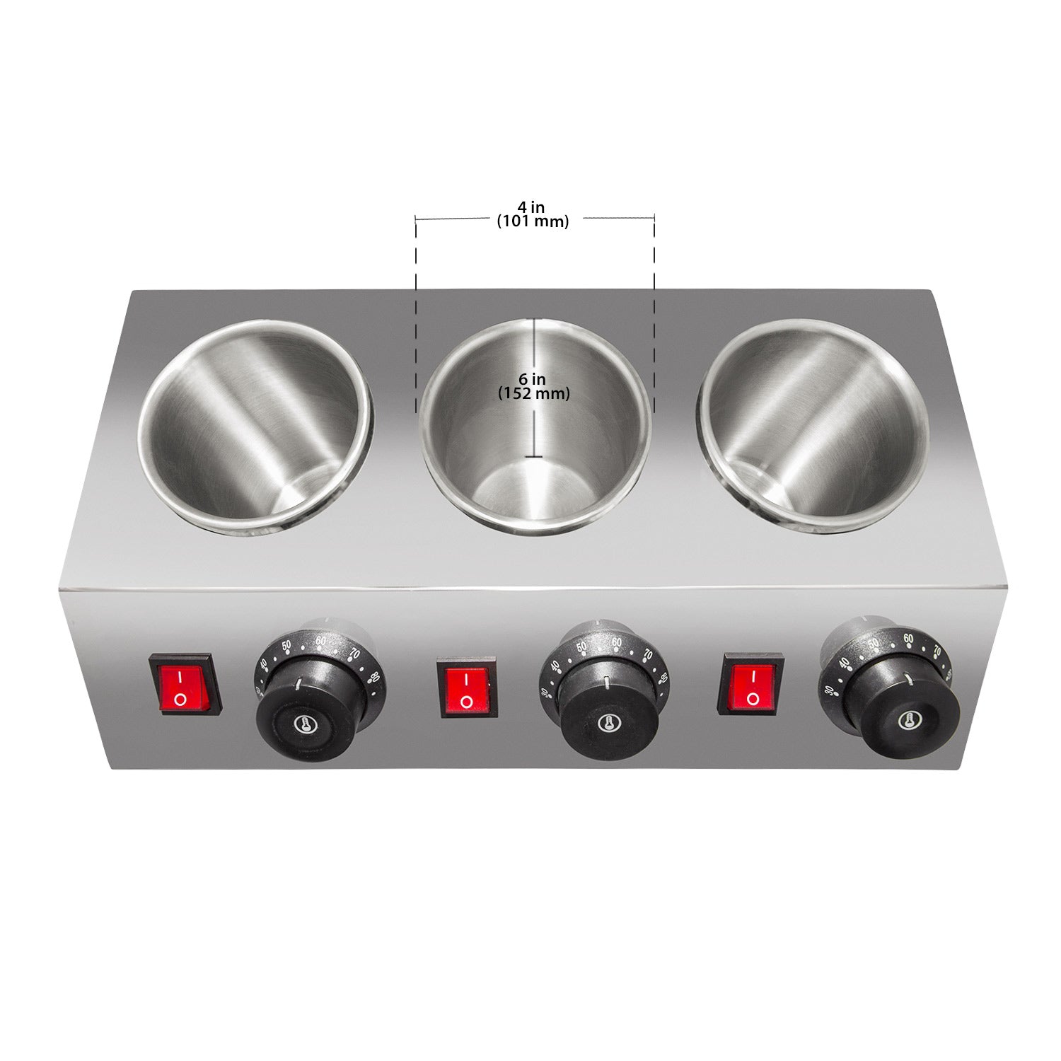 AP-312S Sauce Dispenser Commercial | Electric Sauce Heater | 3-Head Sauce Warmer | Stainless Steel | 110V