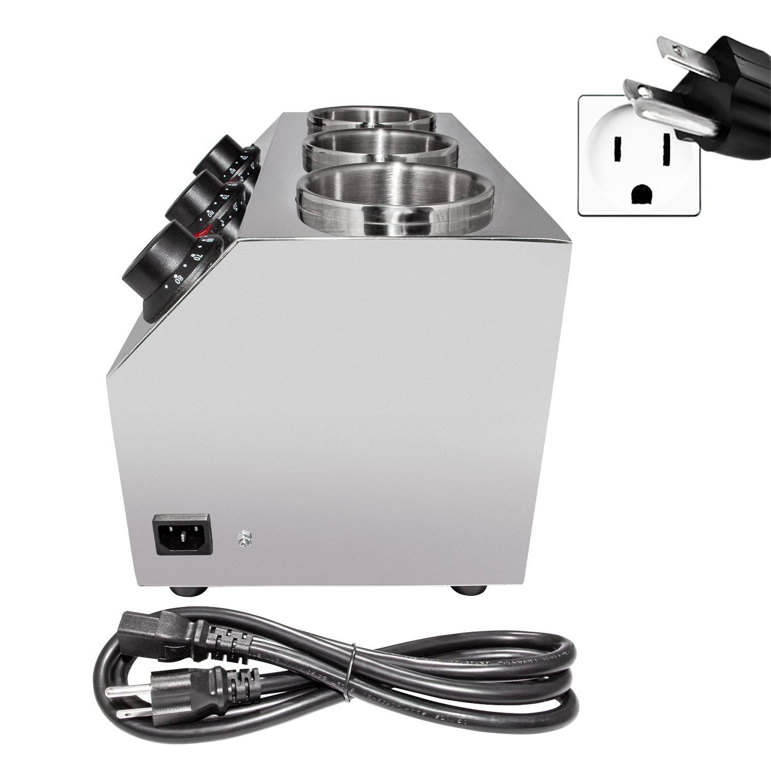 AP-312S Sauce Dispenser Commercial | Electric Sauce Heater | 3-Head Sauce Warmer | Stainless Steel | 110V