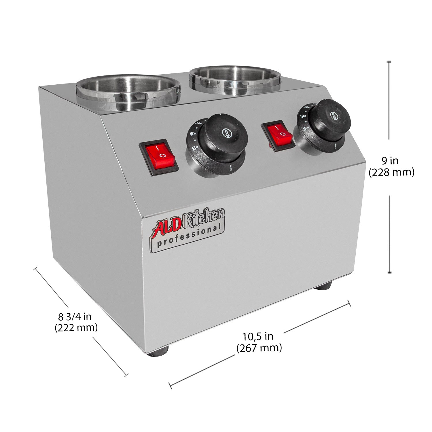 AP-311S Sauce Dispenser Commercial | Electric Sauce Heater | 2-Head Sauce Warmer | Stainless Steel | 110V