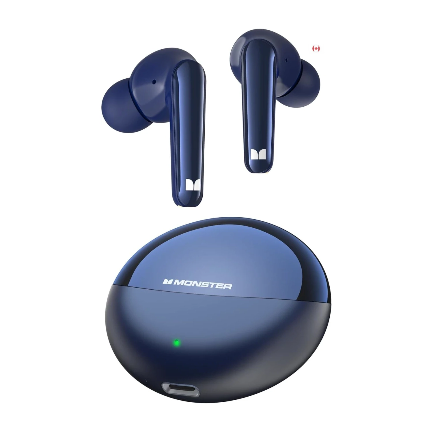 Monster N-Lite 203 AirLinks Wireless Earbuds, Bluetooth 5.3 Headphones with HiFi Stereo, Crystal Clear Calls, 30H Playback, Type-C Charging, Touch Control, IPX6 Waterproof In-Ear E