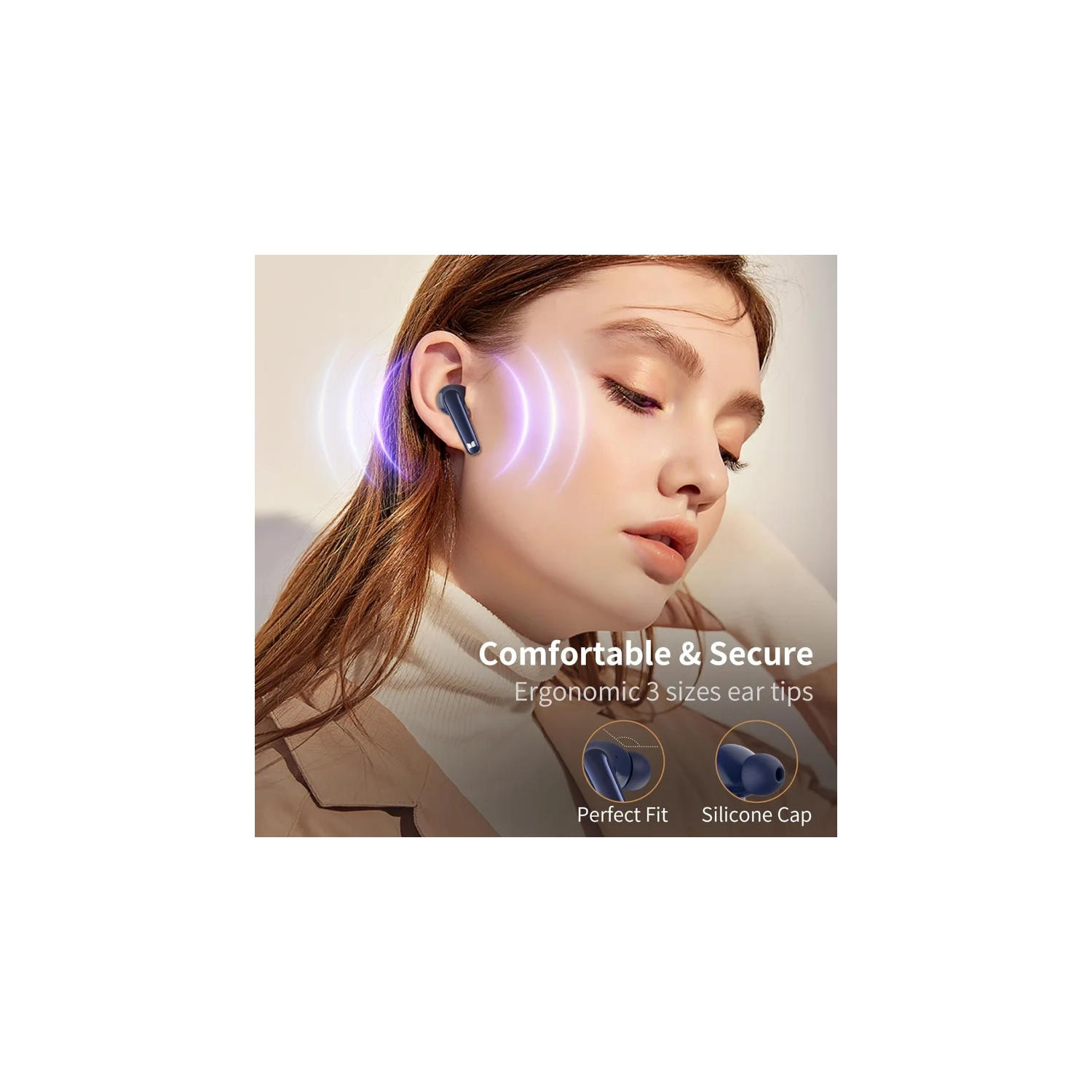 Monster N-Lite 203 AirLinks Wireless Earbuds, Bluetooth 5.3 Headphones with HiFi Stereo, Crystal Clear Calls, 30H Playback, Type-C Charging, Touch