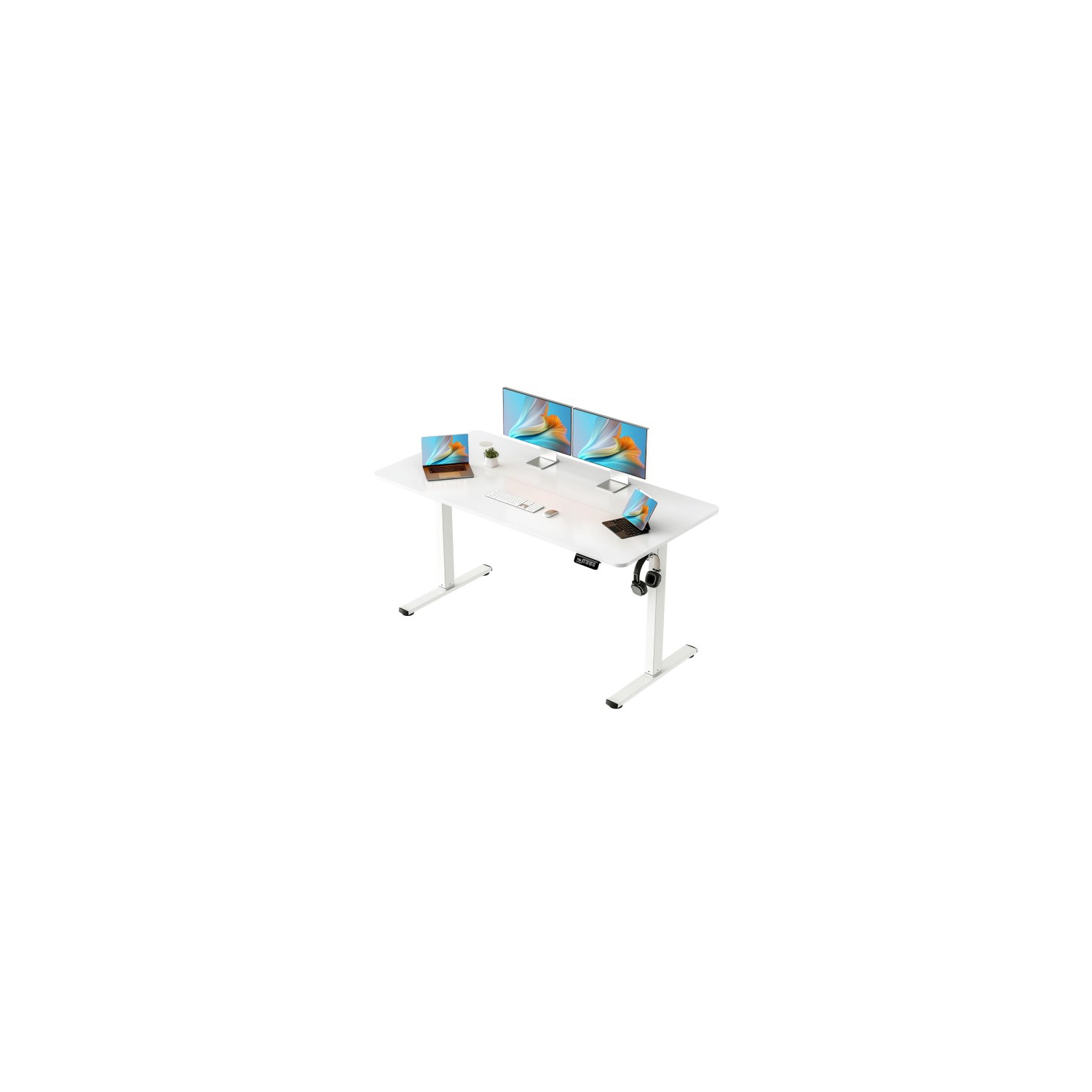 Electric Standing Desk, 160 x 70 cm Steel Adjustable Height Desk, Quick Assembly, Ultra-Quiet Motor