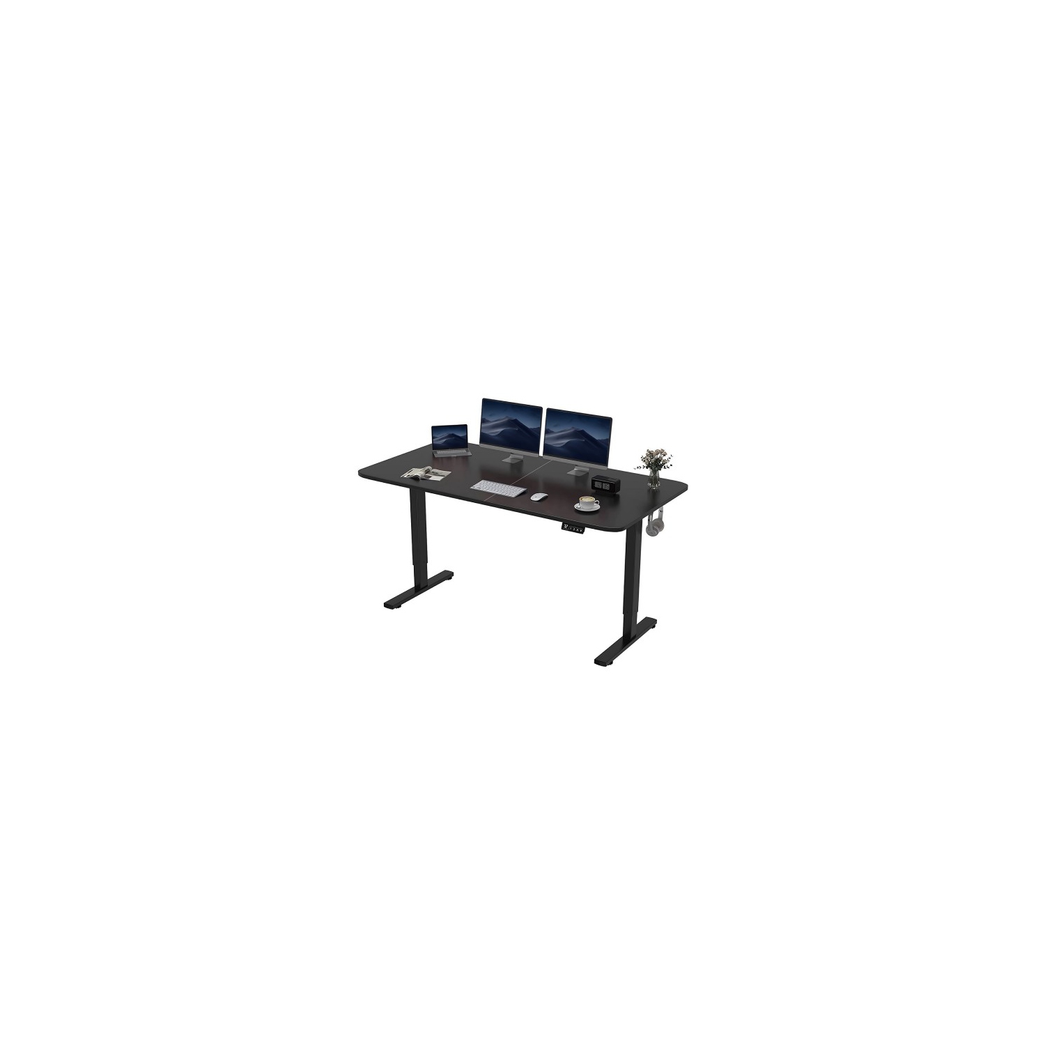 Electric Standing Desk, 160 x 70 cm Steel Adjustable Height Desk, Quick Assembly, Ultra-Quiet Motor