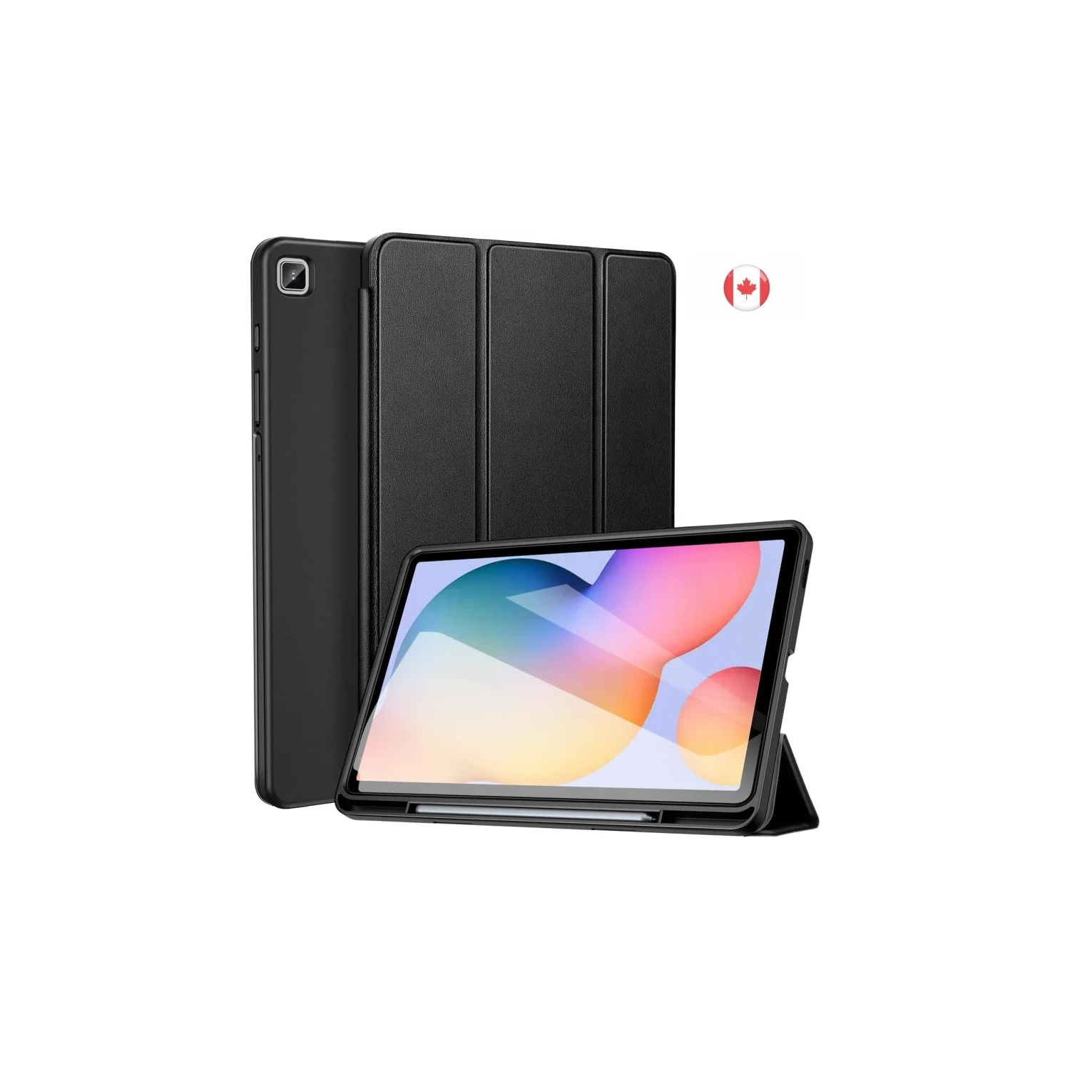 Black Samsung Galaxy Tab S6 Lite 10.4" Case with Pen Holder - Auto Wake/Sleep, Fits 2024/2022/2020 Models SM-P625/P620/P619/P615